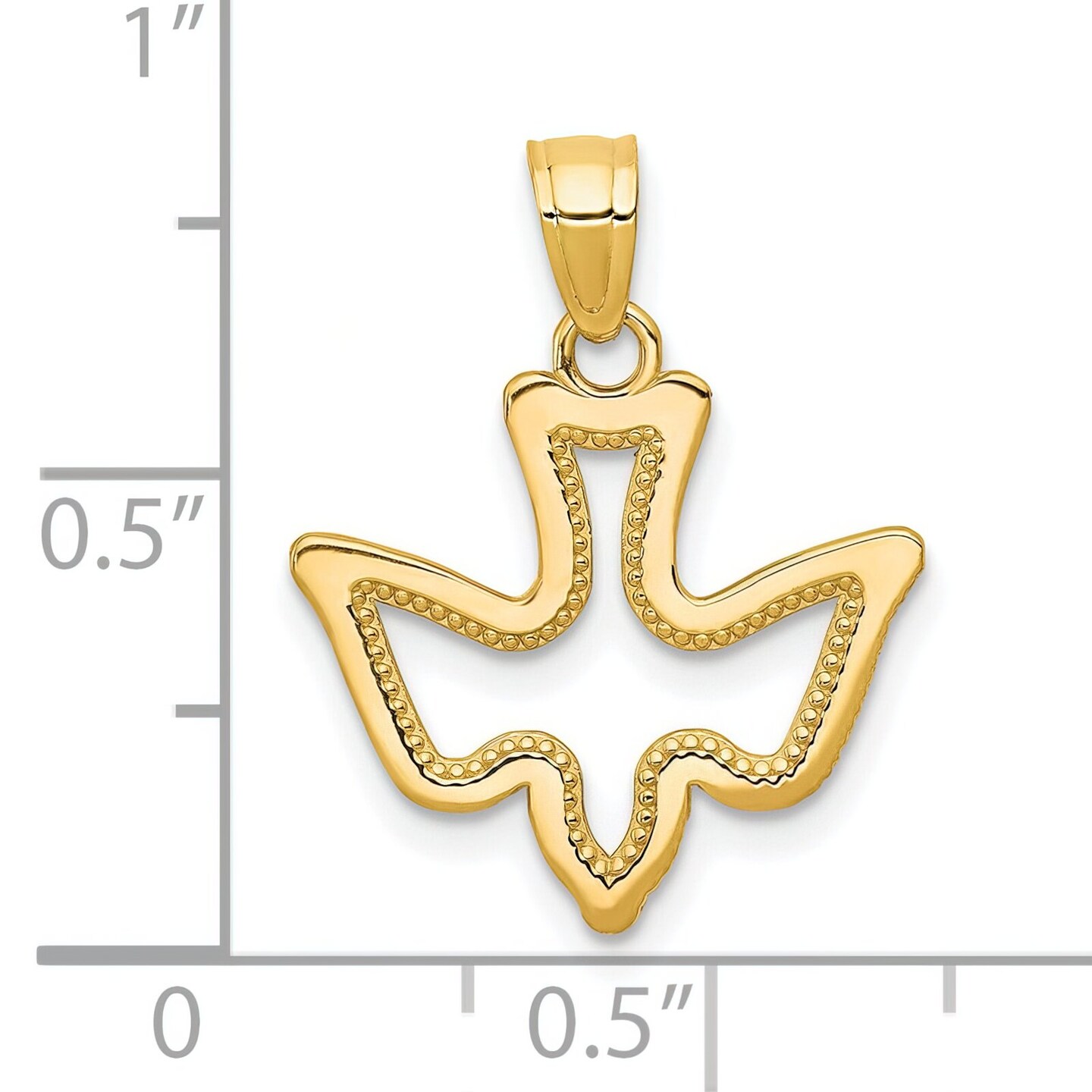 10K Gold Dove Charm Pendant Jewelry 20mm x 16mm