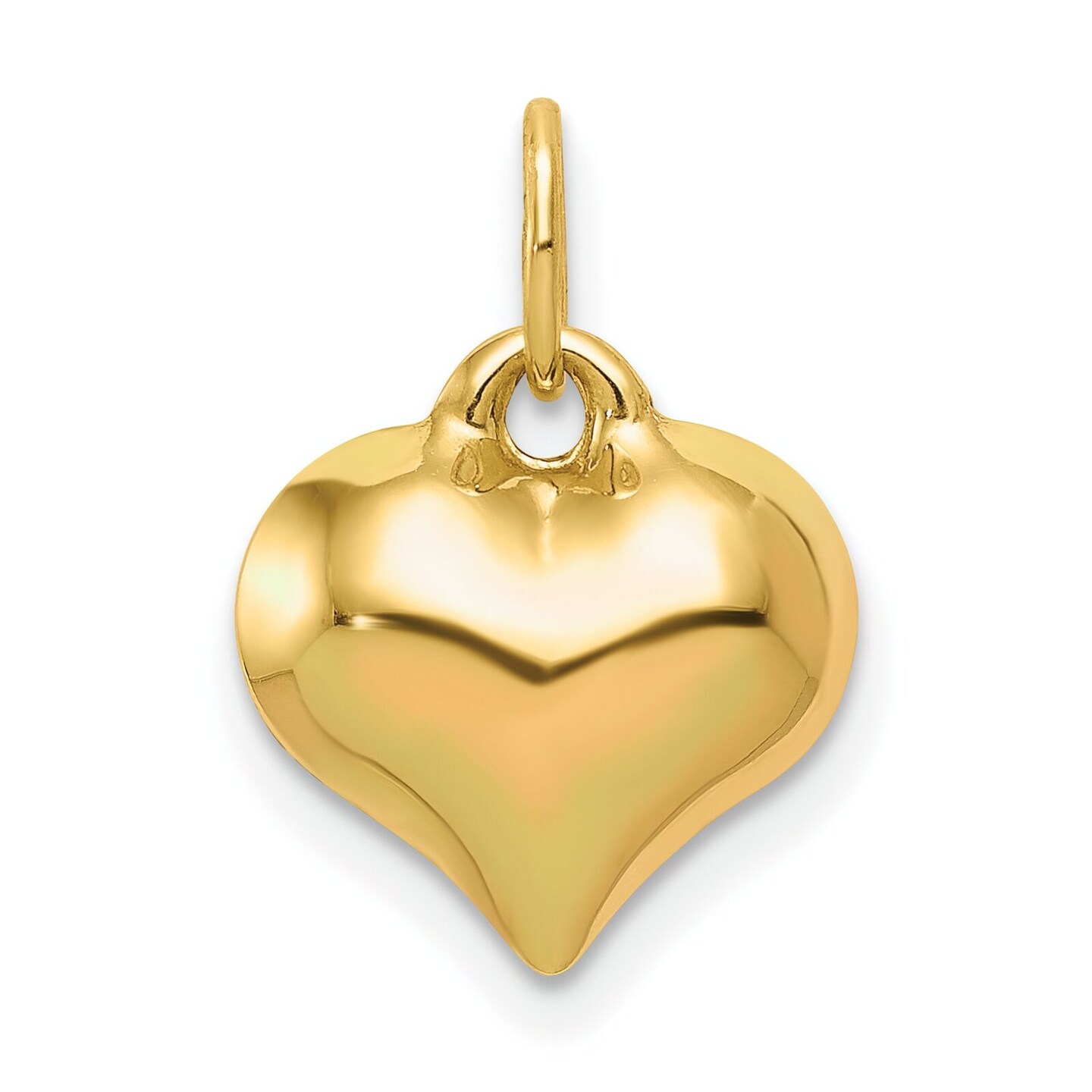 14K Gold Heart Charm | 8MM Puffed Heart Charm | Real Gold Heart Pendant |  Love Gift | Gift for Her | Heart Charm | Dainty Pendant