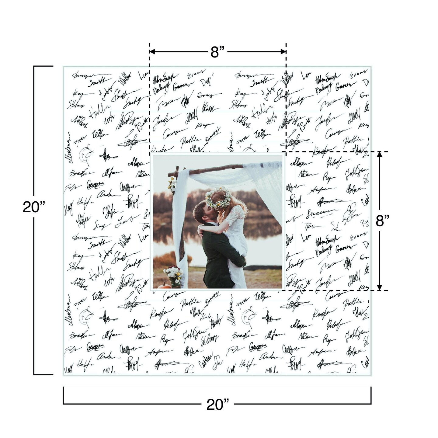 BarnwoodUSA Signature Mat for Weddings, Graduations, Special Moments Picture Frame (Mat Only)