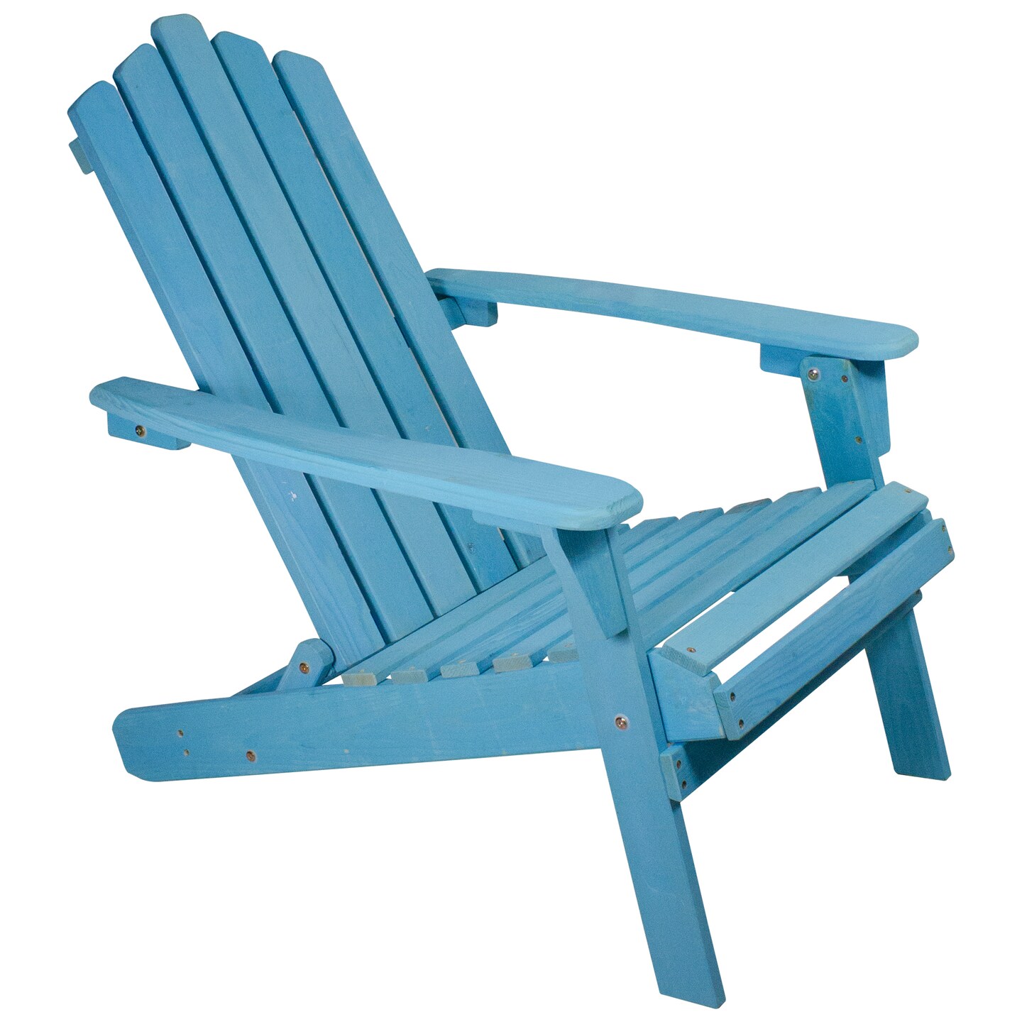 Northlight 36&#x22; Blue Classic Folding Wooden Adirondack Chair