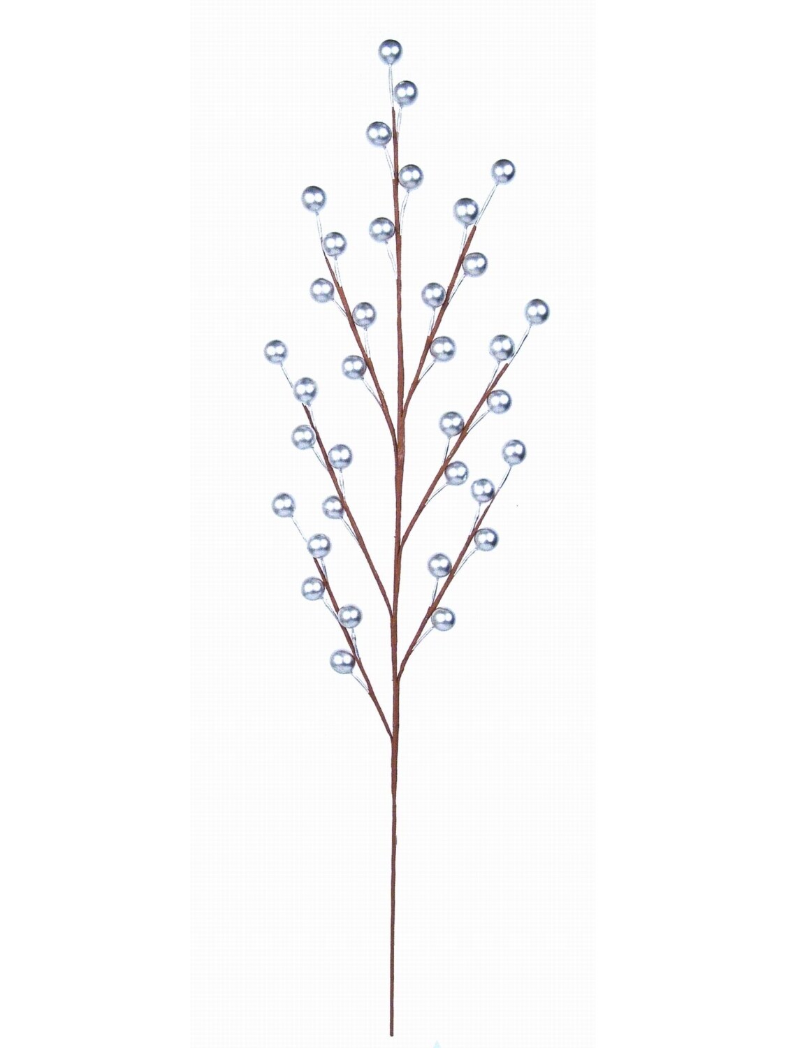 48-Pack Silver Holly Berry Stems with 35 Lifelike Berries, 19-Inch, Festive Holiday Decor, Trees, Wreaths, & Garlands, Christmas Picks, Home  & Office Decor