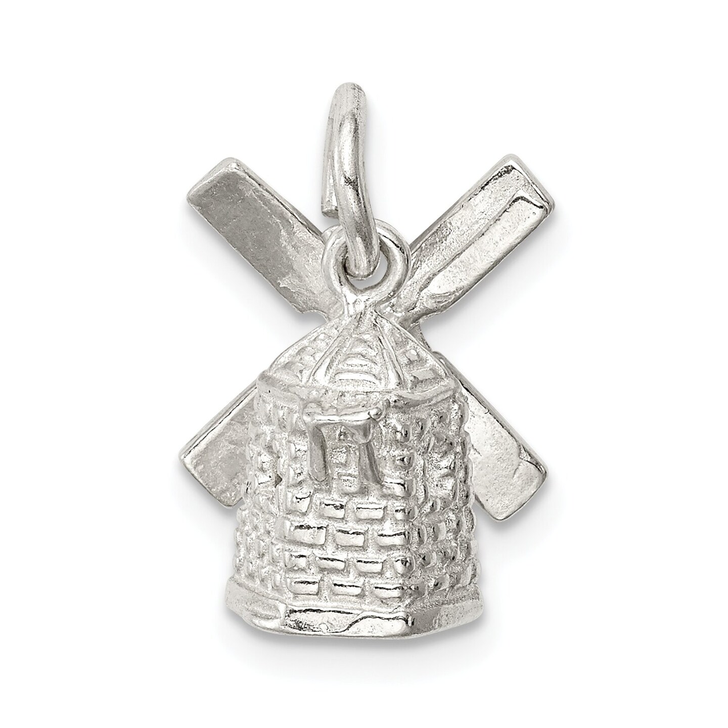 Sterling Silver Windmill Charm Pendant Farm Jewelry 15mm x 12mm