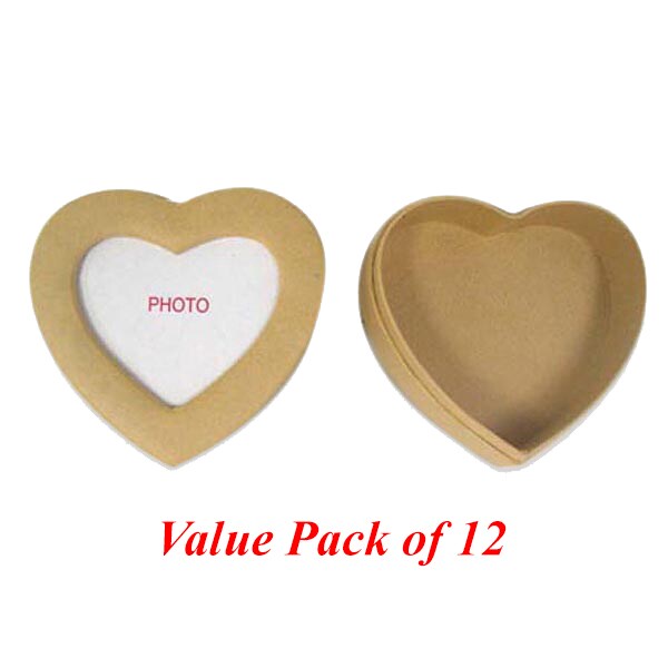 Value Pack of 12 Heart Photo Box - Small