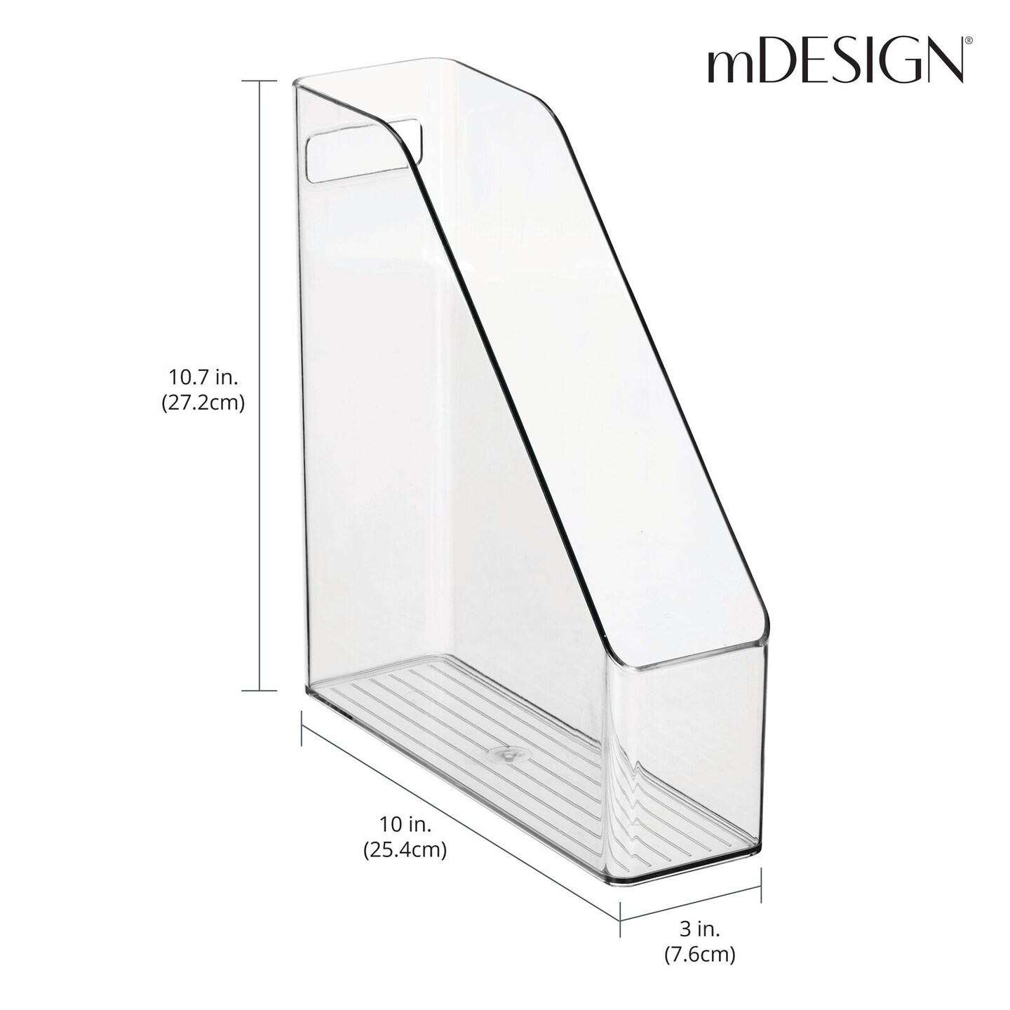 mDesign Plastic File Folder Bin, Office Desktop Organizer, 4 Pack