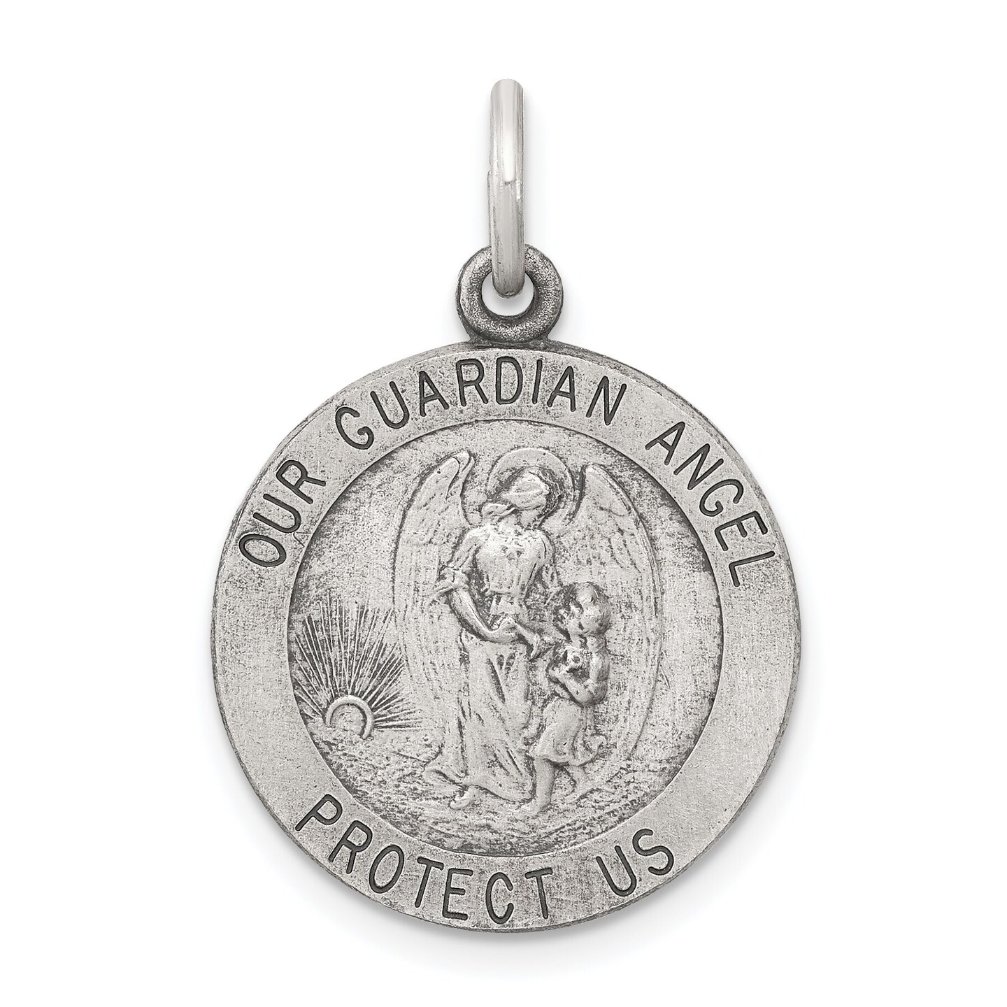 Sterling Silver Angel Round Medal