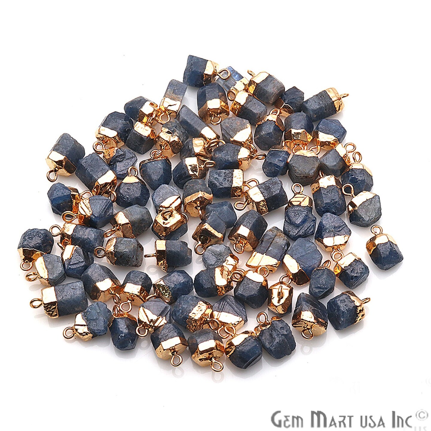 Raw Sapphire Necklace, Sapphire Geode, Rough Sapphire Connector, Raw Crystal Sapphire, GemMartUSA (GPSH-50470)