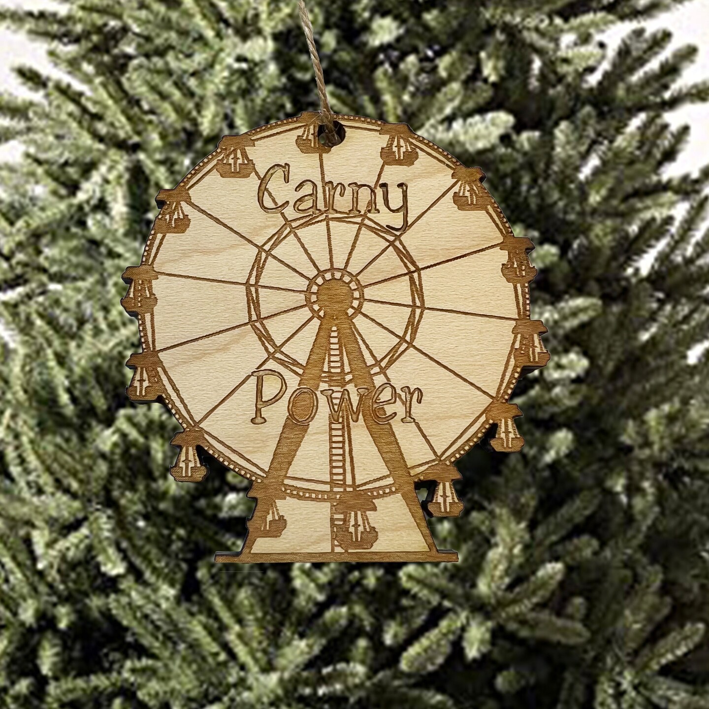 Ornament - Carny Power - Raw Wood Maple Ornament - Carny Power - Raw Wood Maple