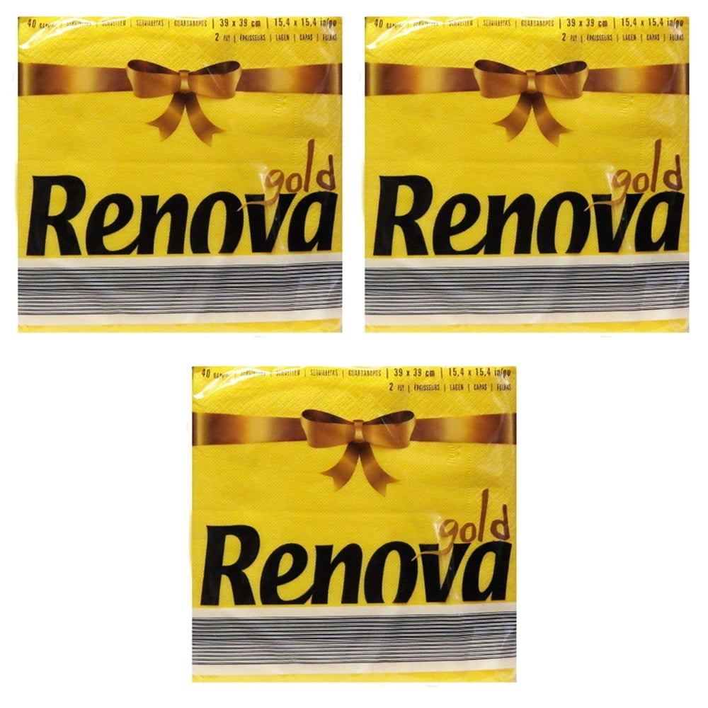 Renova   Gold Napkin- Yellow (40 Count) (Pack of 3)