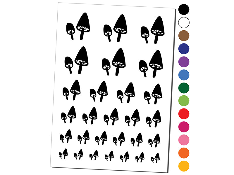 Charming Toadstool Mushroom Pair Temporary Tattoo Water Resistant Fake Body Art Set Collection