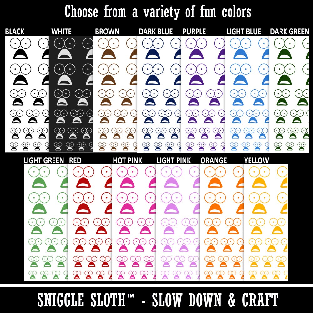 Mouth Agape Shocked Face Temporary Tattoo Water Resistant Fake Body Art Set Collection