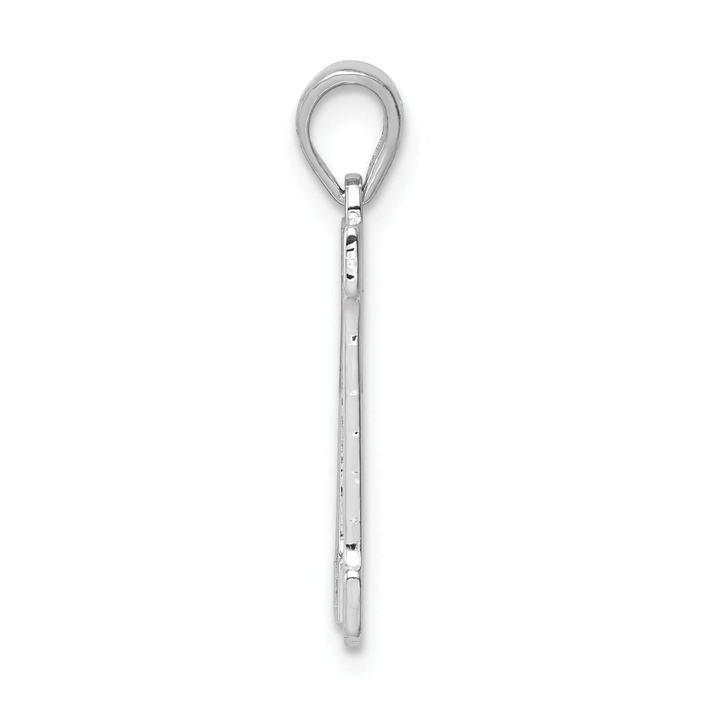 Sterling Silver Initial Letter M Charm Pendant Jewelry 25mm x 9mm