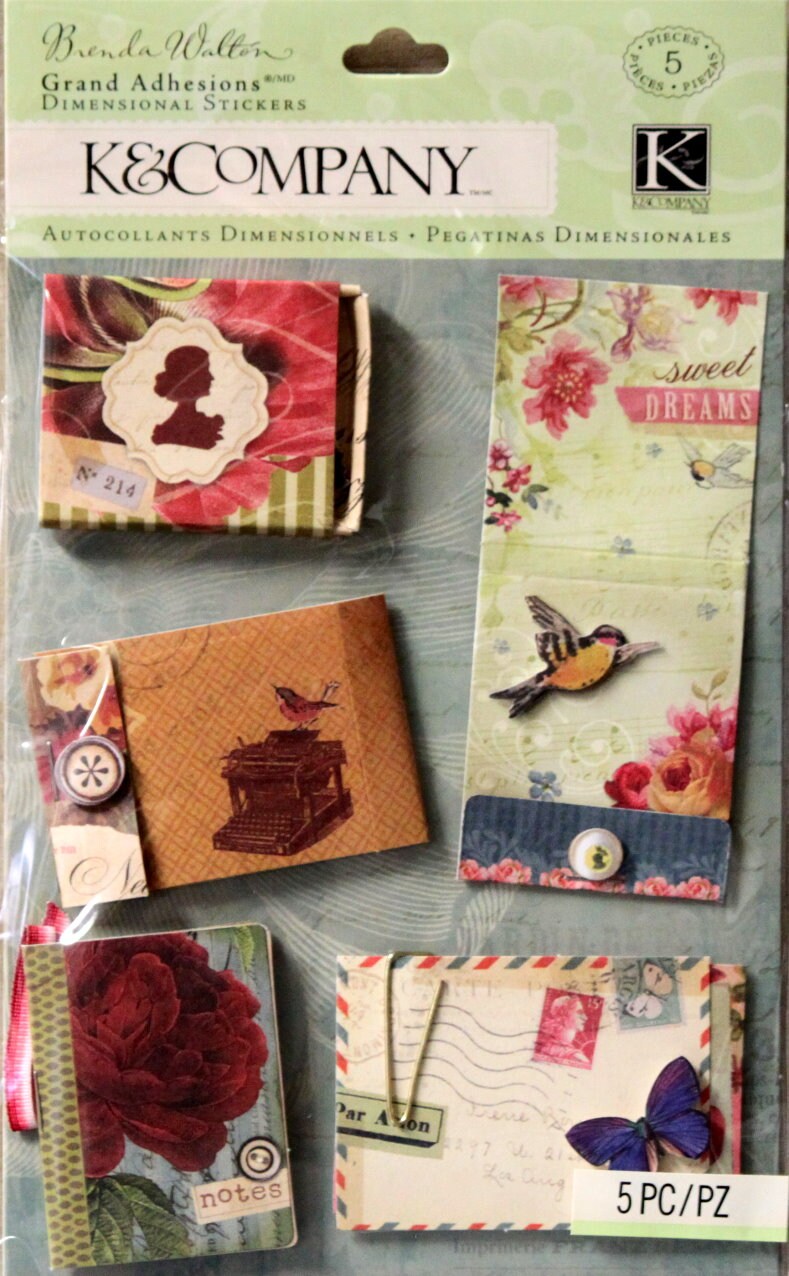 K &#x26; Company Brenda Walton Scribe Enclosure Grand Adhesions Dimensional Stickers