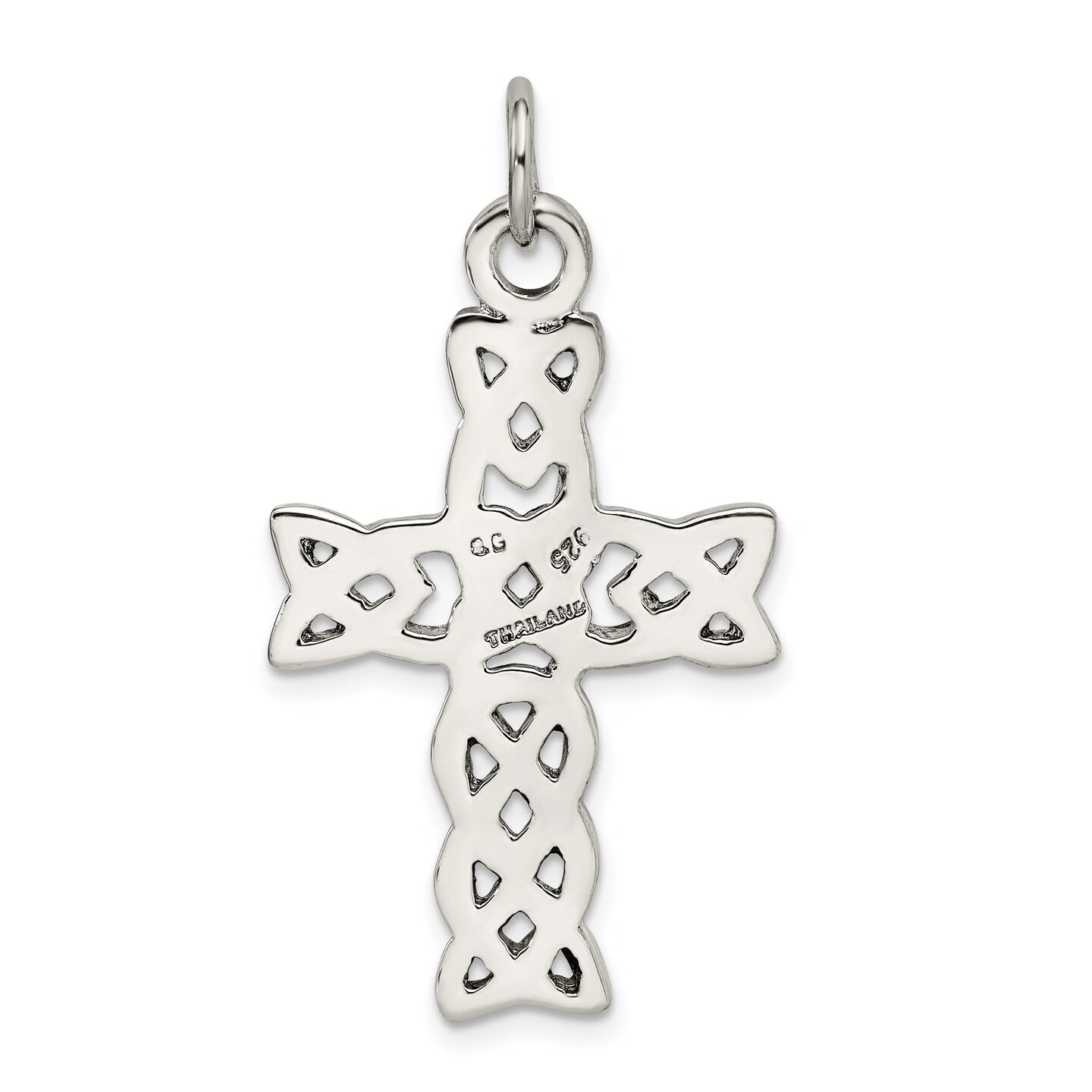 Sterling Silver Celtic Cross Charm Jewerly 37mm x 23mm
