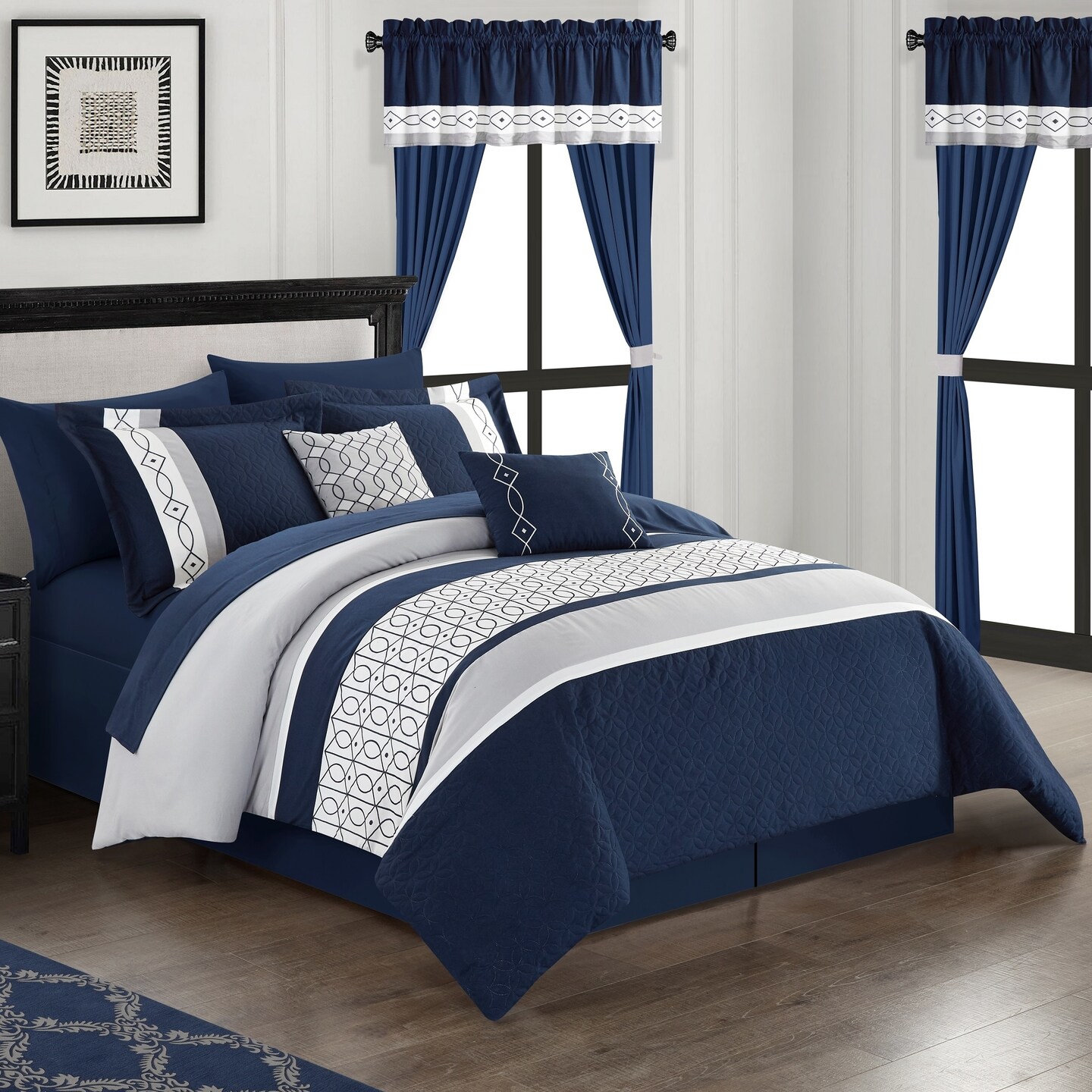 Chic Home Katrein 20 Piece Comforter Set Color Block Geometric