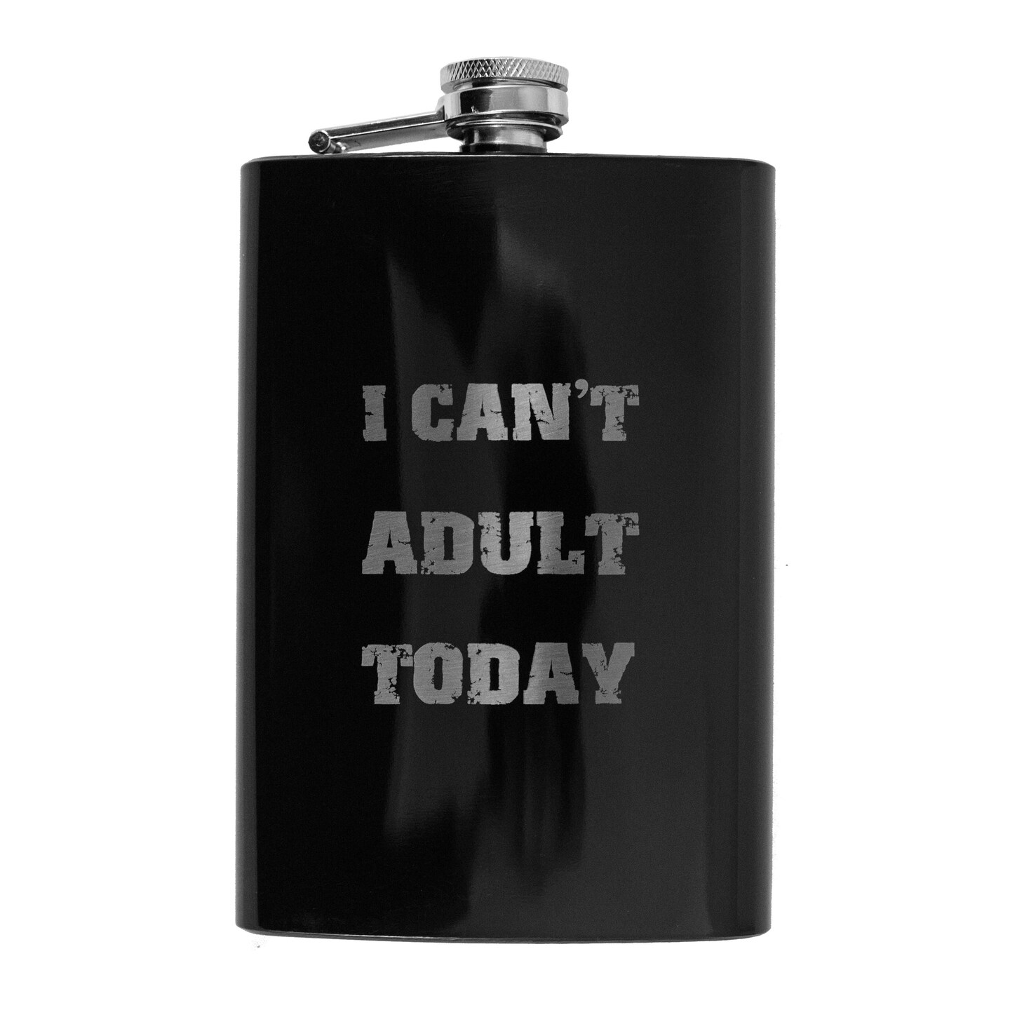 8oz BLACK I Can&#x27;t Adult Today Flask