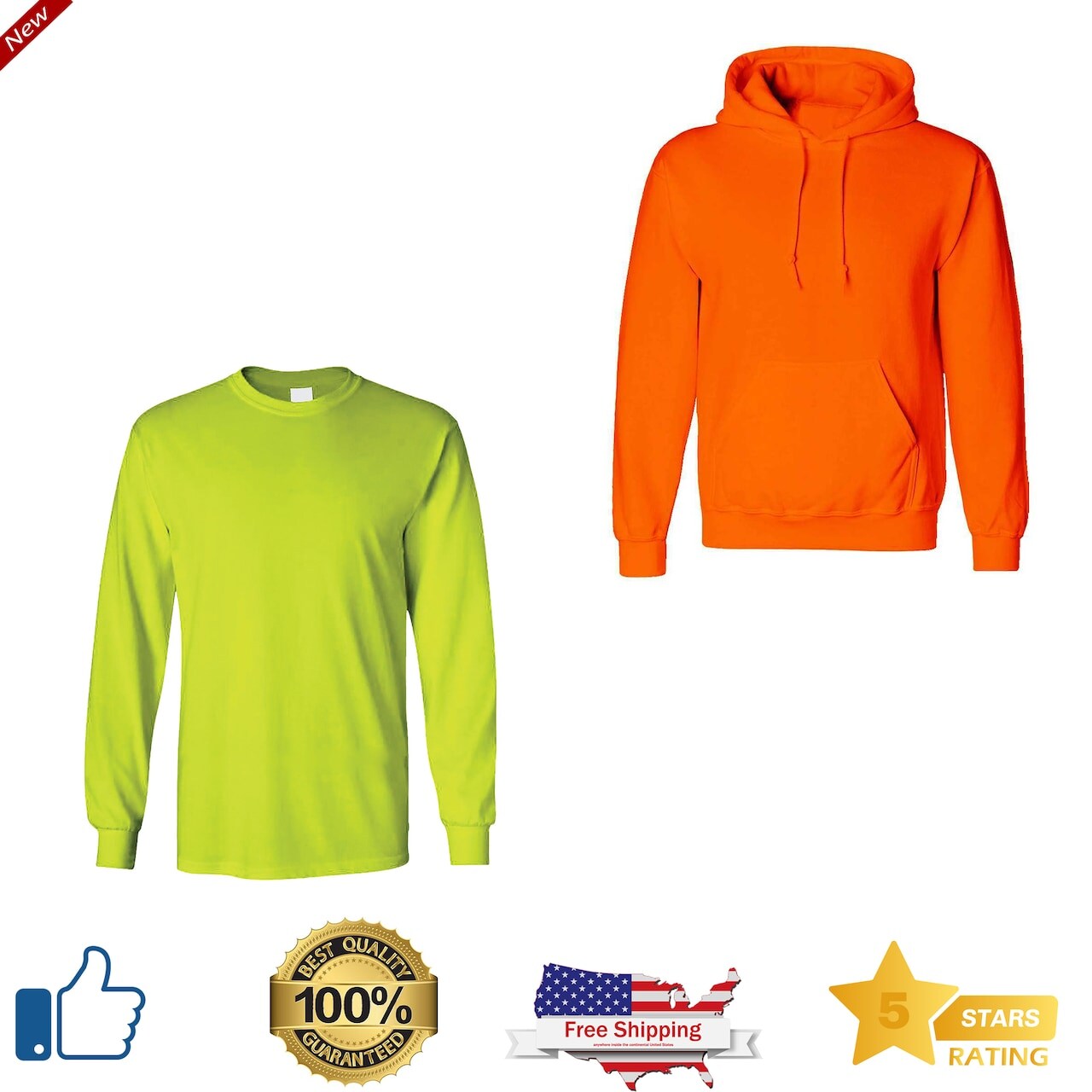 Safety Green shirt with Orange hoodies for Men (Ropa De Trabajo) - Stay Safe and Seen on the Job Site | RADYAN&#xAE;