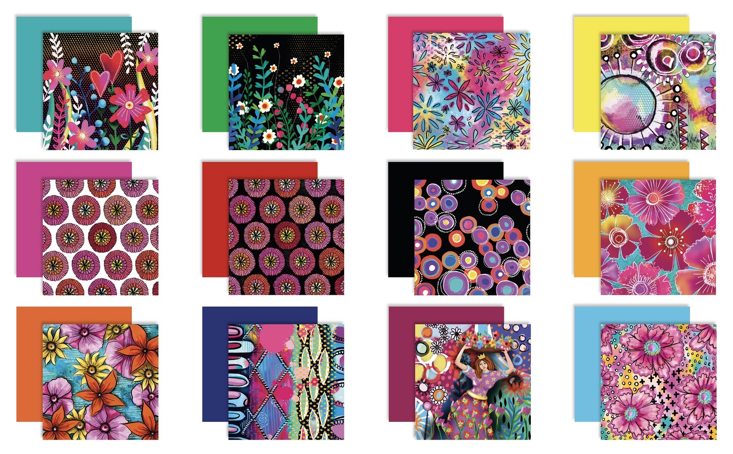 Art By Marlene Mixed-Up Background Paper 12&#x22;X12&#x22; 12/Pkg-Nr. 14, 12 Designs/1 Each