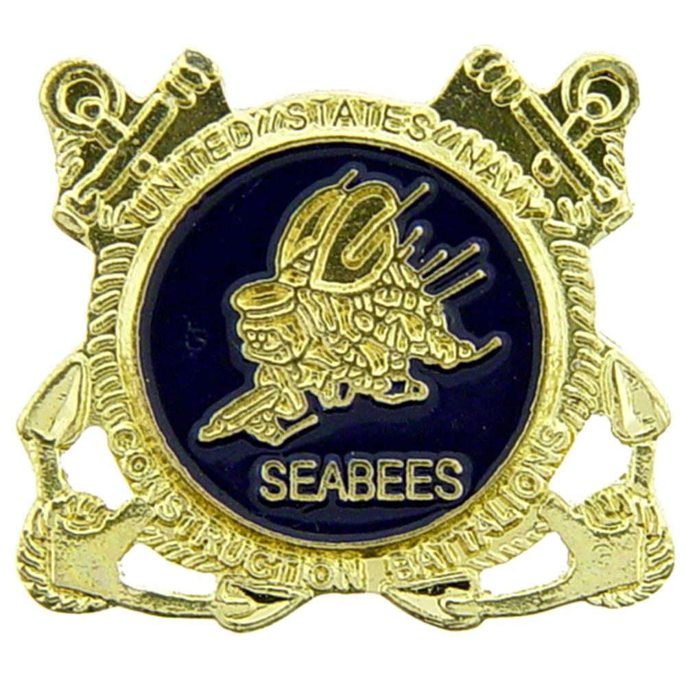 U.S. Navy Seabees with Anchors Pin 1&#x22;