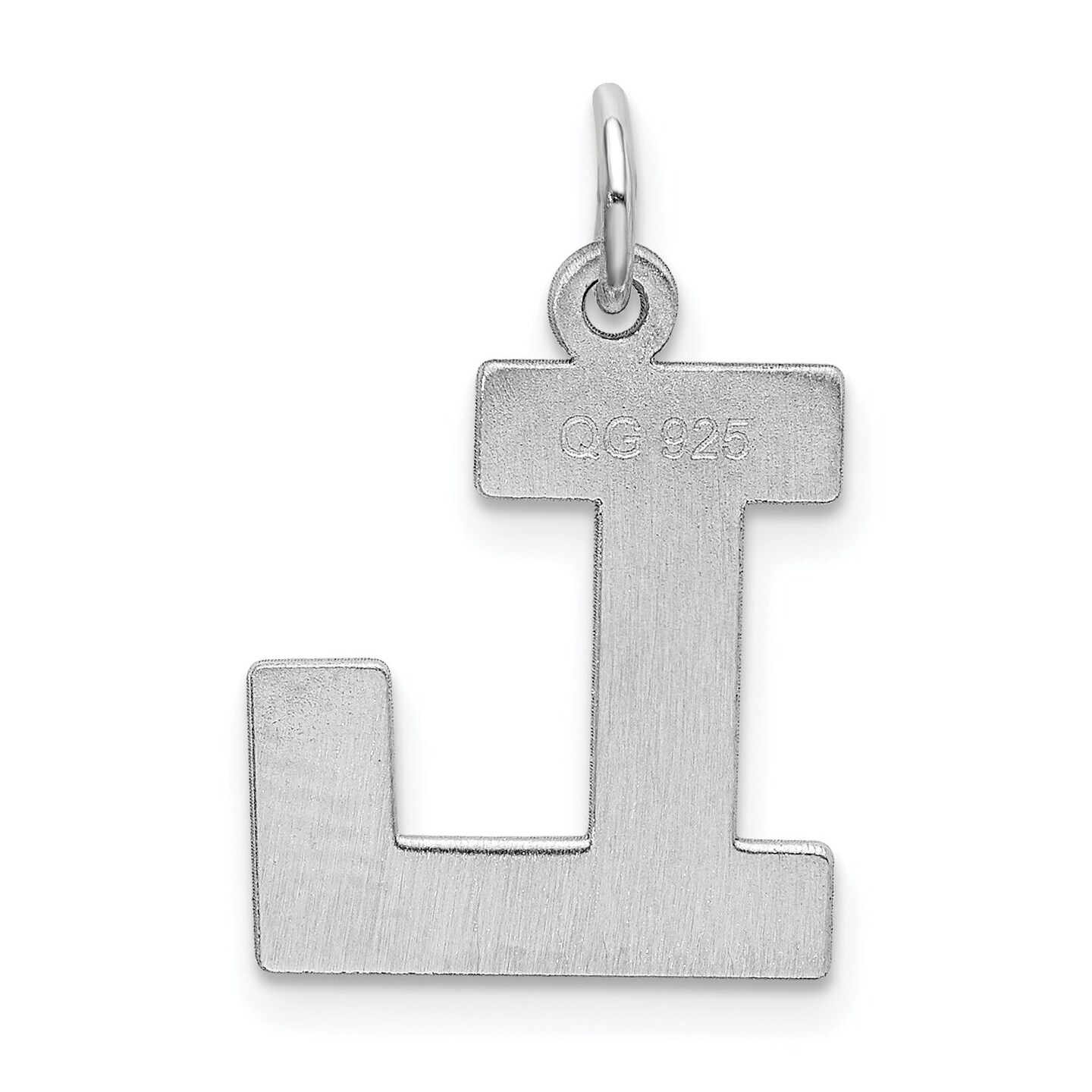Sterling Silver Medium Block Initial Letter L Charm Jewerly 19mm x 12mm
