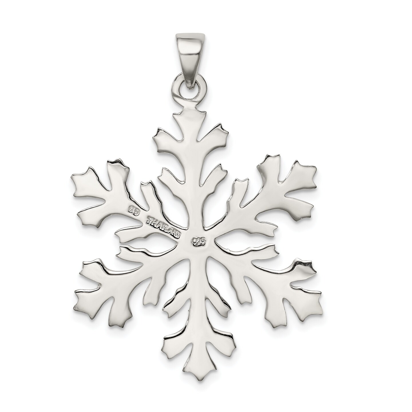 Sterling Silver Snowflake Pendant Charm Winter Jewelry 42 X 30mm