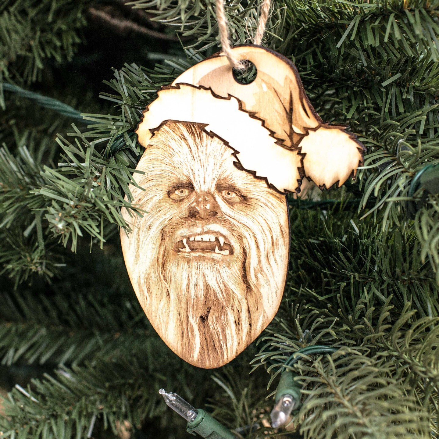 Ornament - Santabacca - Raw Wood 4x5in Ornament - Santabacca - Raw Wood 4x5in