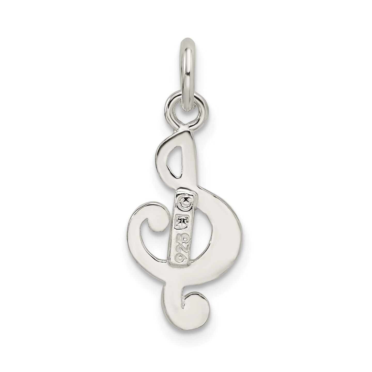New Sterling Silver Treble Clef Charm Jewelry Music 20 X 10 mm