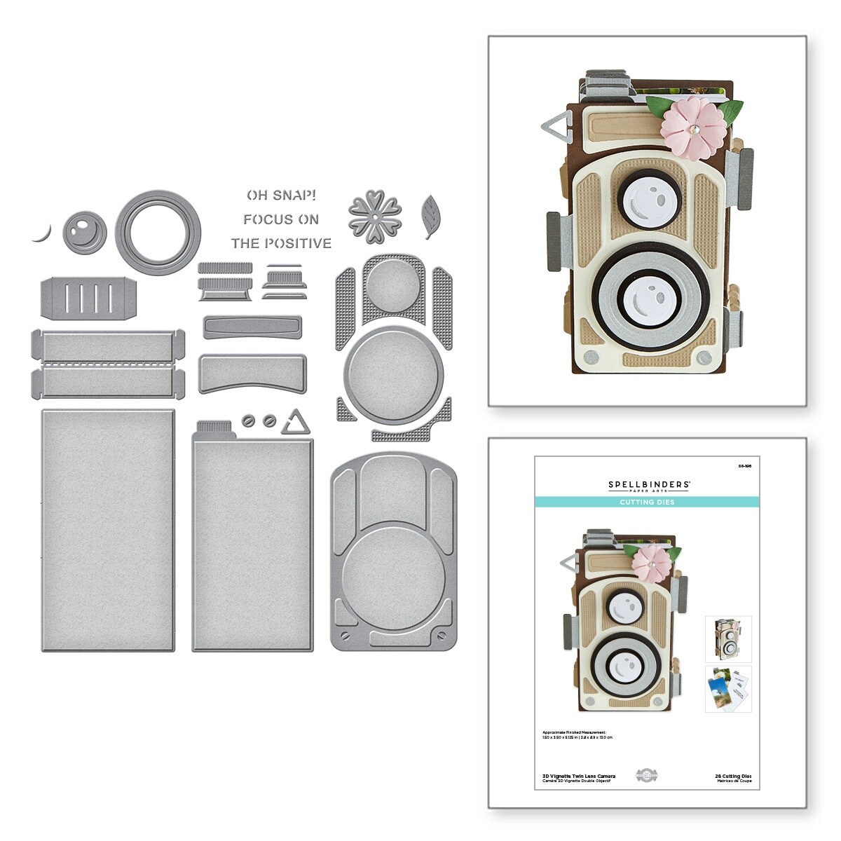 Spellbinders Etched Dies By Becca Feeken-3D Vignette Twin Lens Camera
