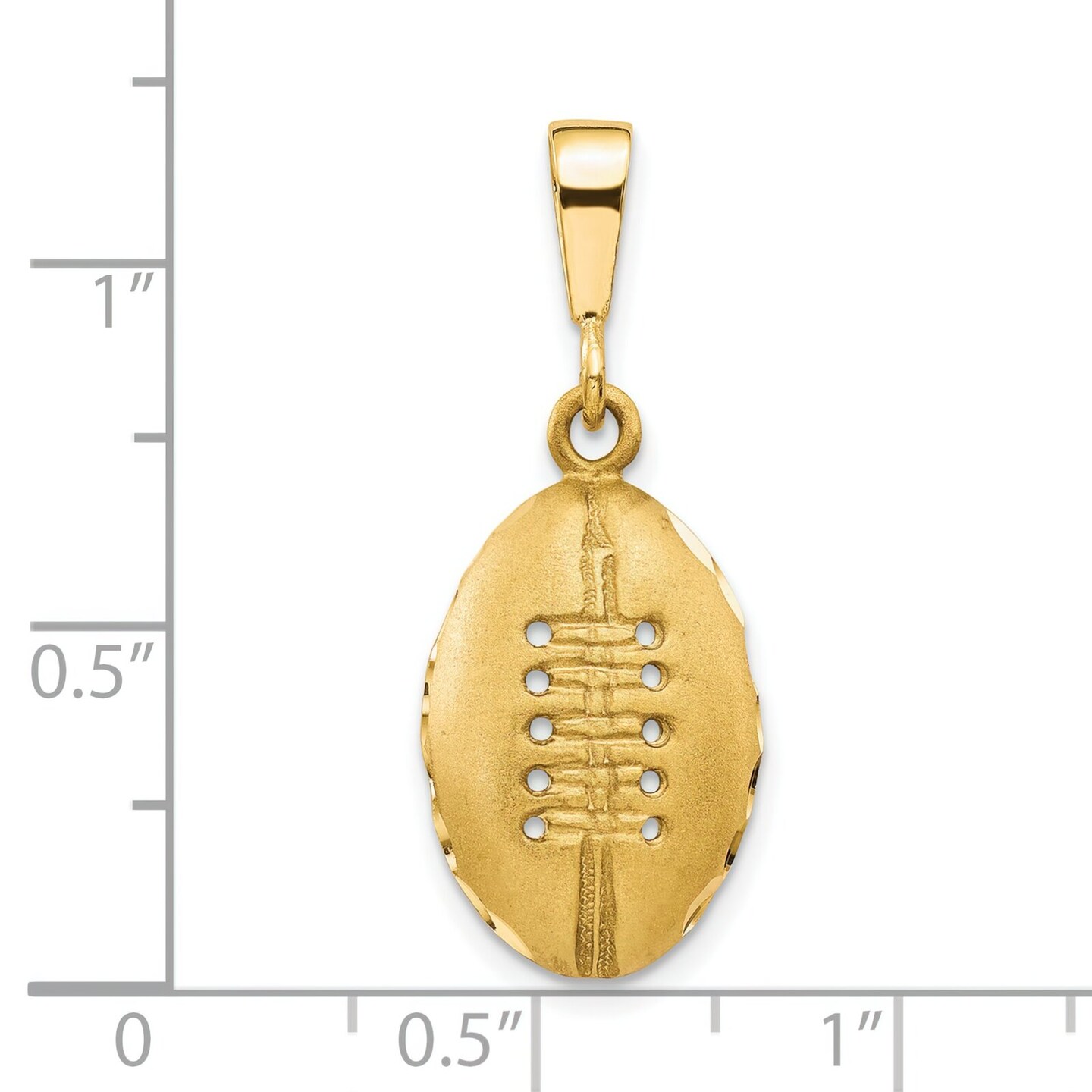10K Gold Football Charm Sports Pendant FindingKing New 30 X 12mm Jewerly