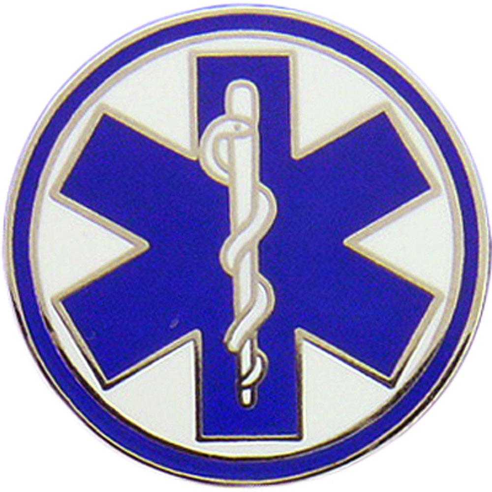 EMT Logo Pin Blue &#x26; White 1&#x22;
