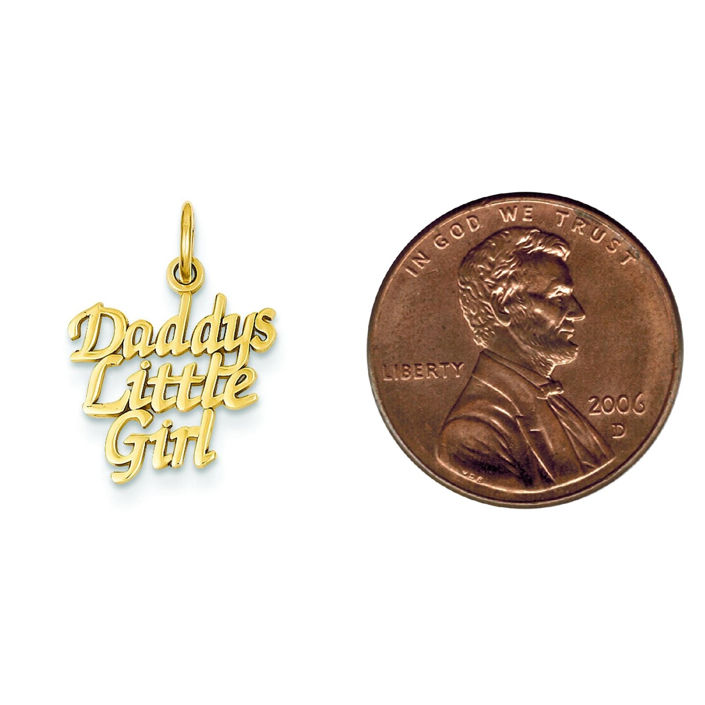 14K Gold Daddys Little Girl Charm Daughter Pendant