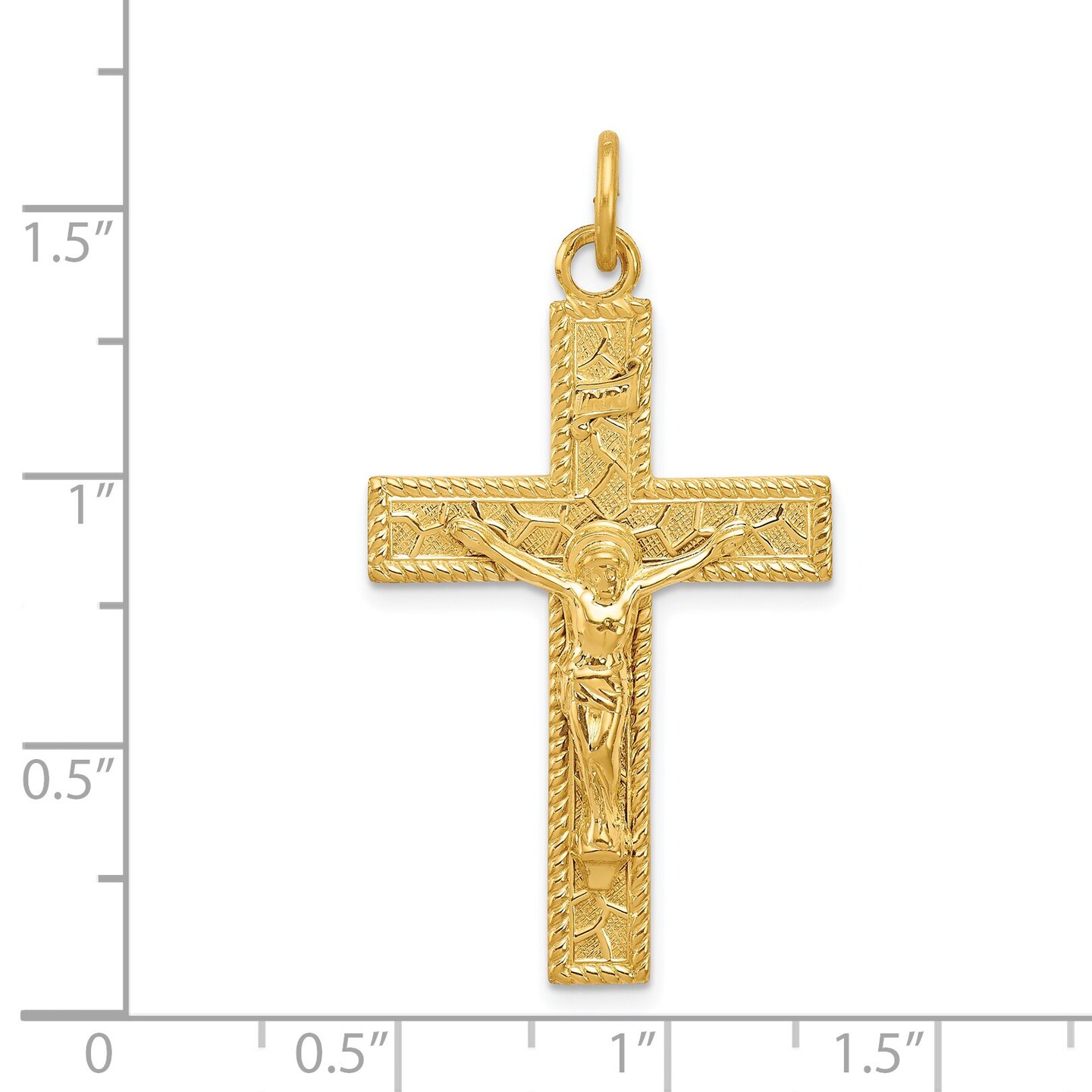 Silver Gold Plated INRI Crucifix Pendant Jewerly 72.8mm x 39.8mm