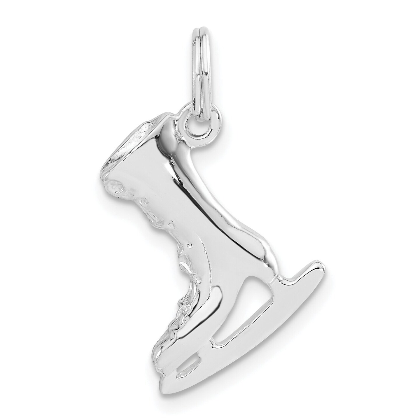 Sterling Silver Ice Skate Charm Pendant Skating Jewelry 20 X 16mm
