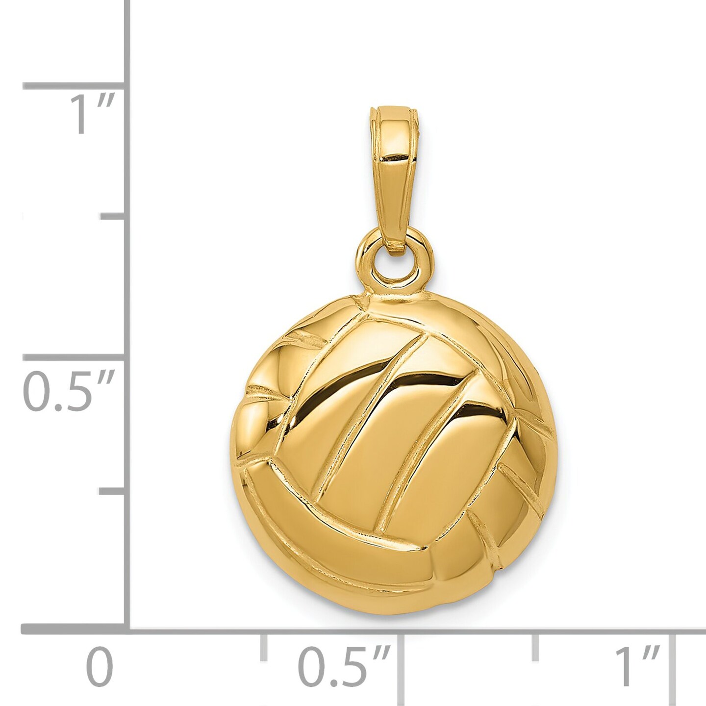 FindingKing 14K Yellow Gold Volleyball Charm Sports Pendant Jewelry 23mm x 15mm