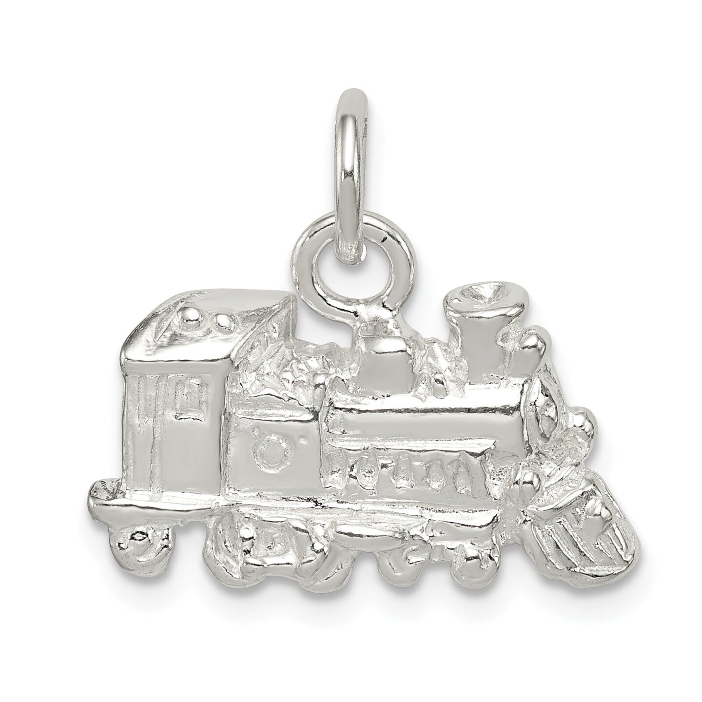 Sterling Silver Train Charm Locomotive Pendant Jewelry 22mm x 12mm