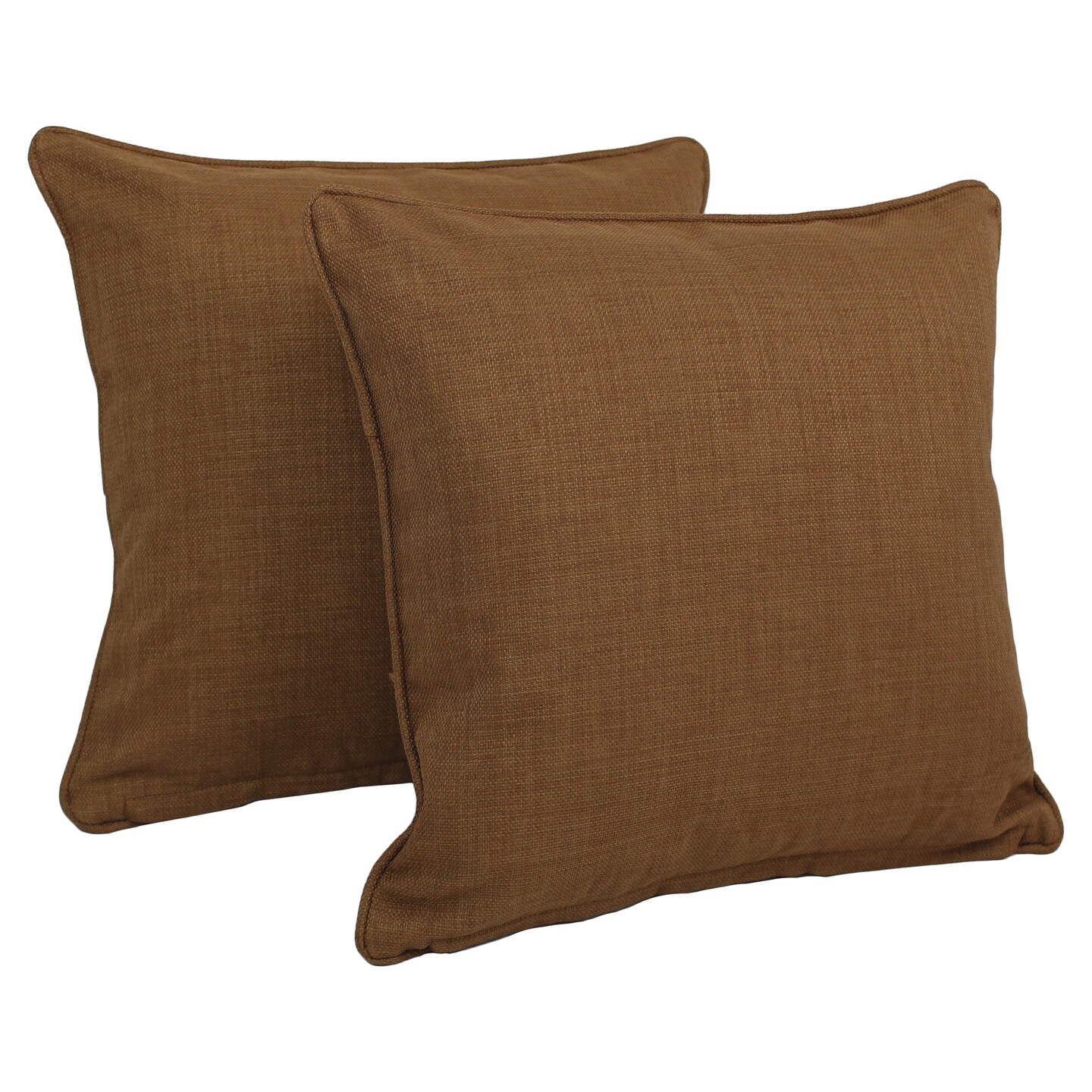 18-inch Outdoor Spun Polyester Square Throw Pillows (Set of 2) - Mocha