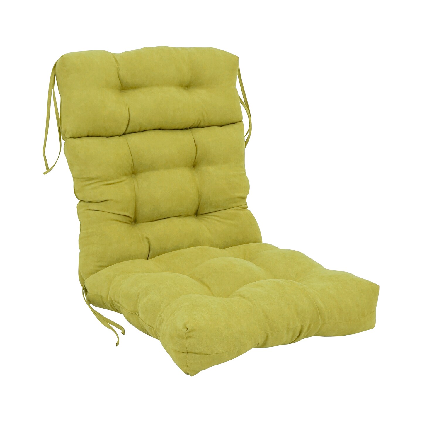 22-inch by 45-inch Solid Microsuede Tufted Chair Cushion Green-Color ...