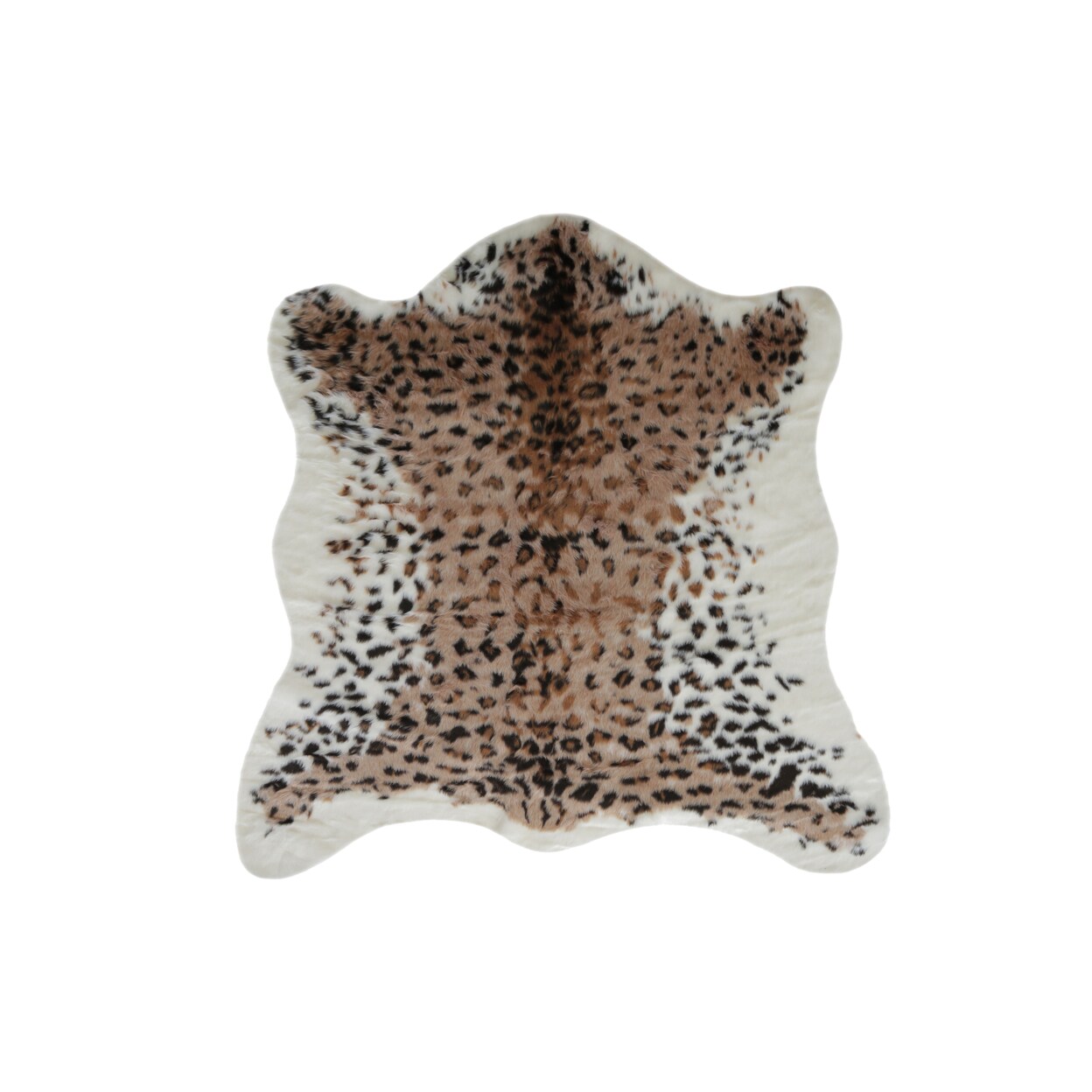 LUXE FAUX FUR FAUX COWHIDE RUG/THROW 5.25'X7.5' EL PASO LEOPARD