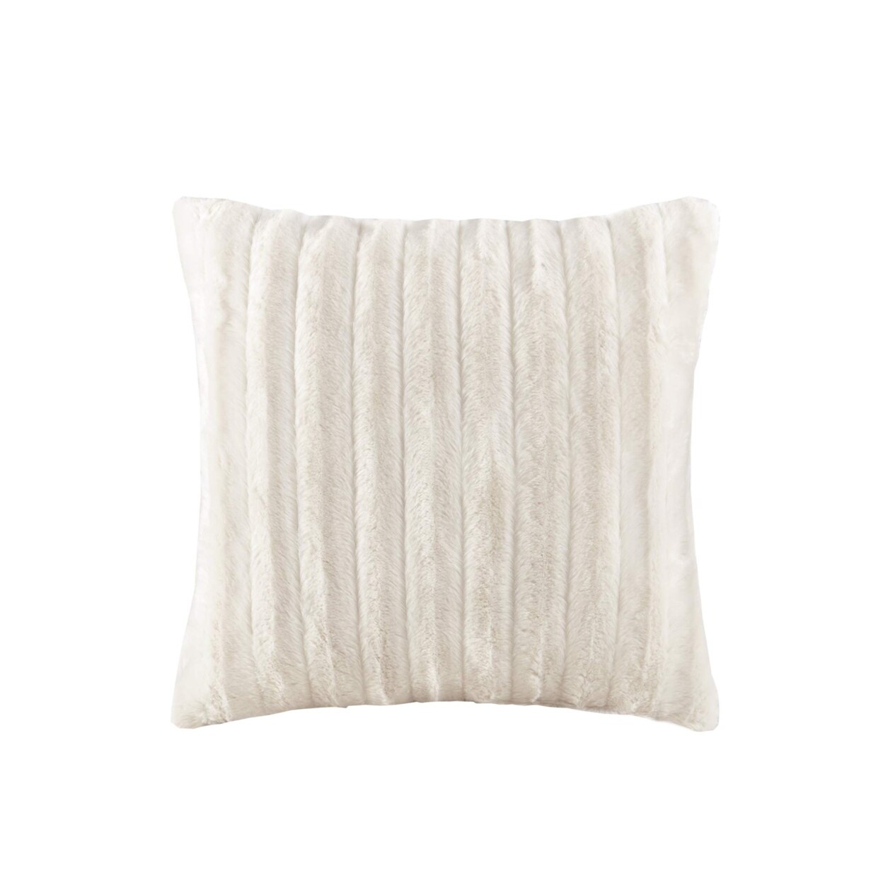 Madison Park Duke Faux faux Square Pillow Ivory 20x20&#x22;