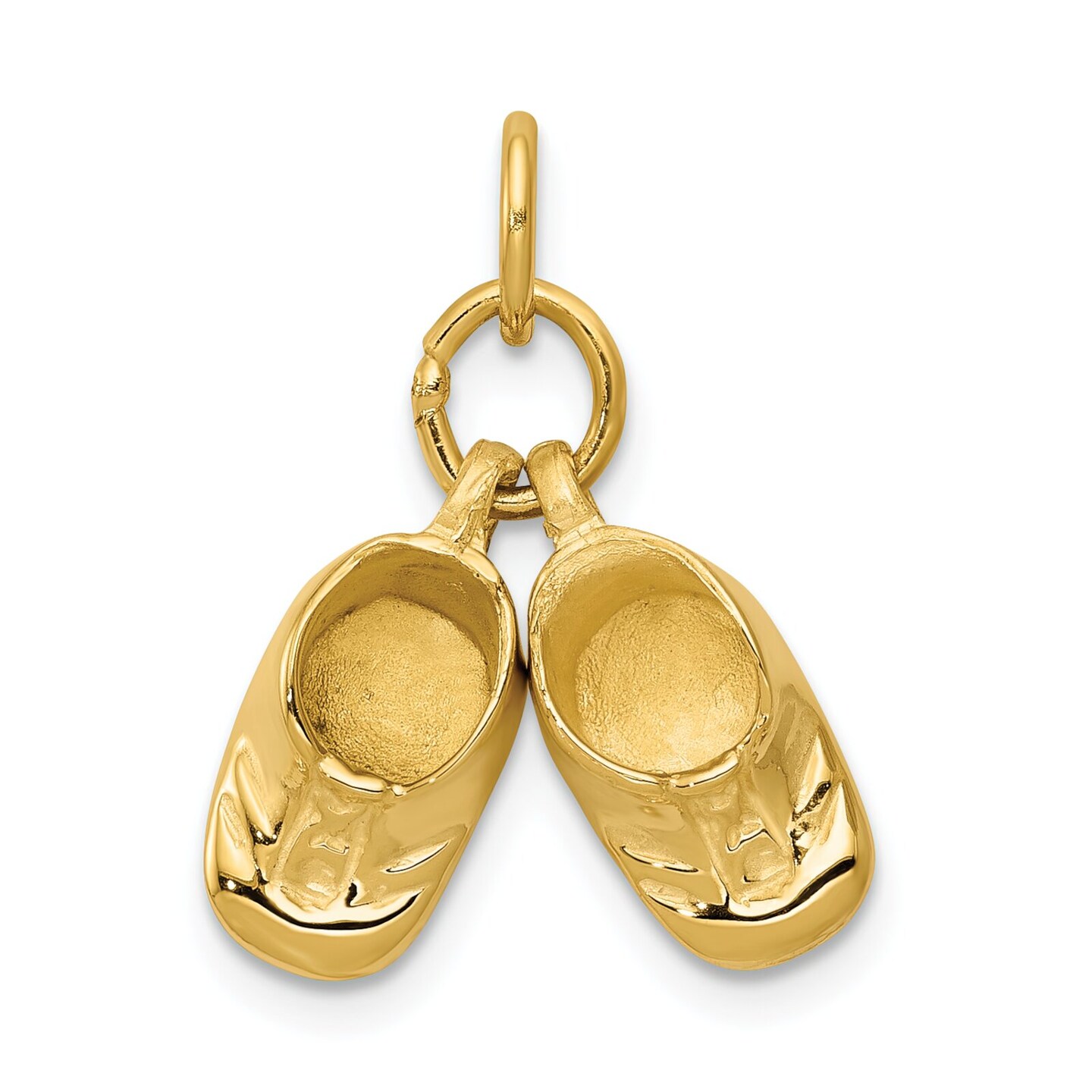 14K Gold Baby Shoes Charm Family Pendant Jewelry New 15 X 15mm