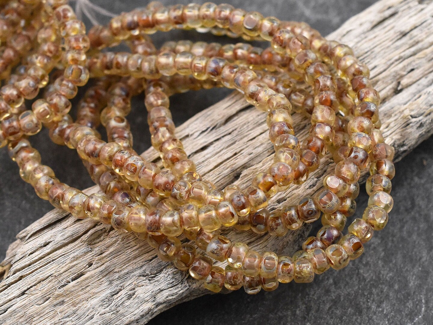 *50* 4x3mm Crystal Picasso Trica Beads