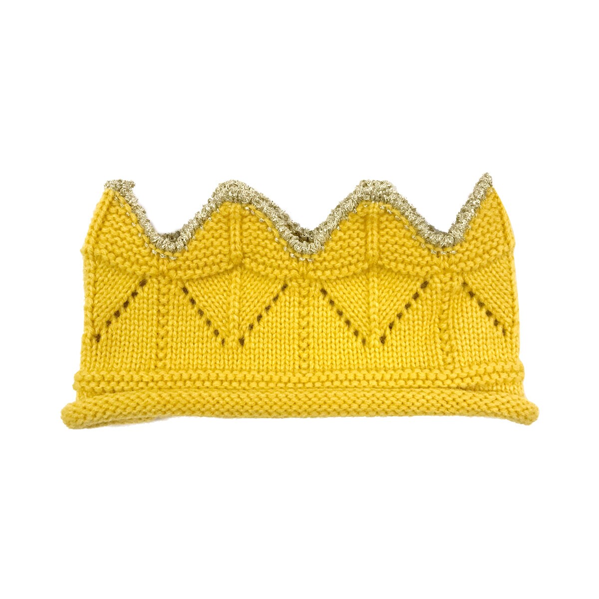 Wrapables Baby Boy &#x26; Girl Birthday Party Crochet Knit Crown Hat with Gold Trim