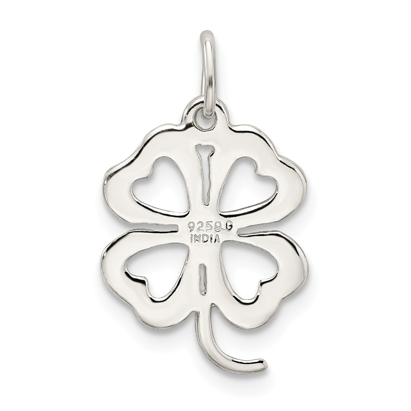 Sterling Silver 4 Leaf Clover Charm Good Luck Jewelry 19mm x 13mm