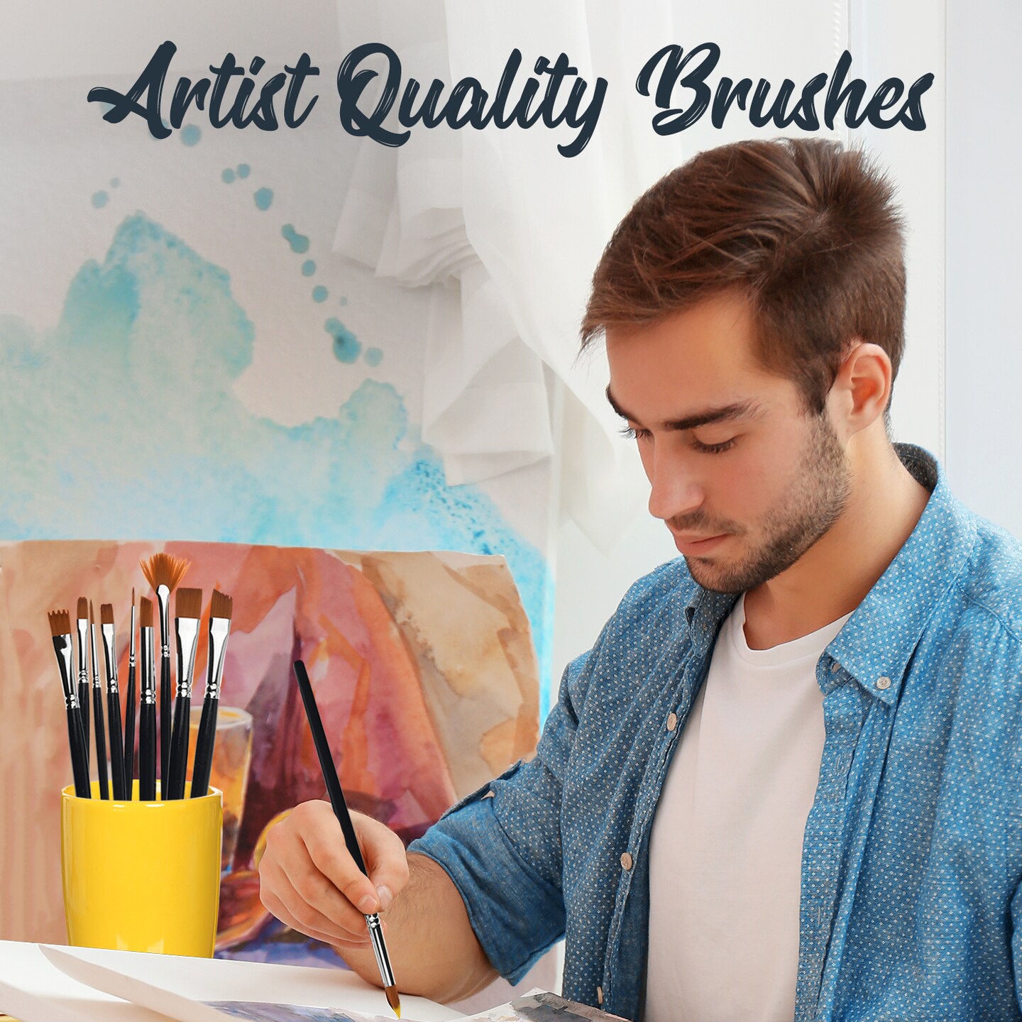 Lartique Acrylic Paint Set, 24 Color Paint Set with Canvases, Paint Brushes, and Paint Palette