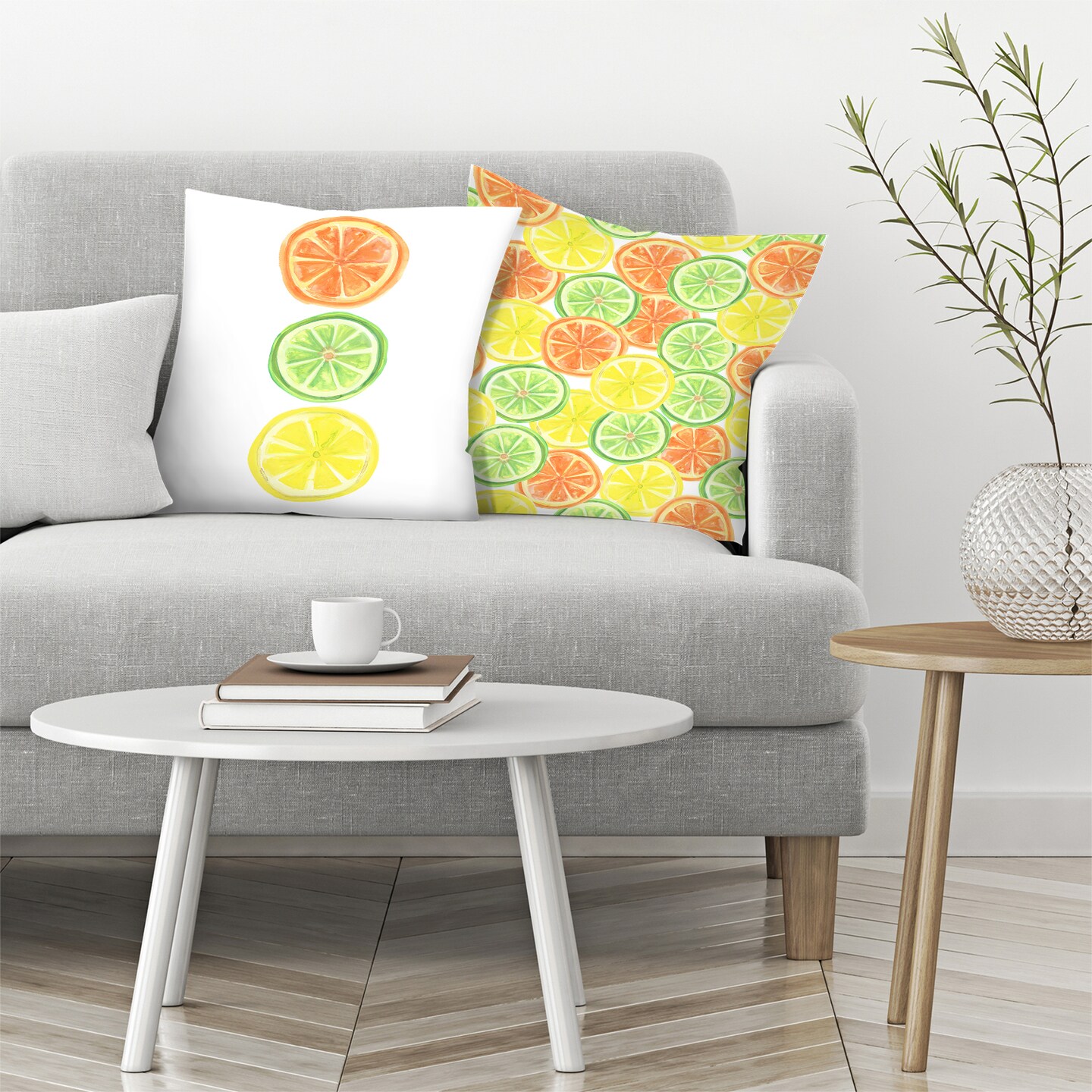 Citrus Trio and Citrus Pattern by Jetty Home Set of 2 Throw Pillows Americanflat