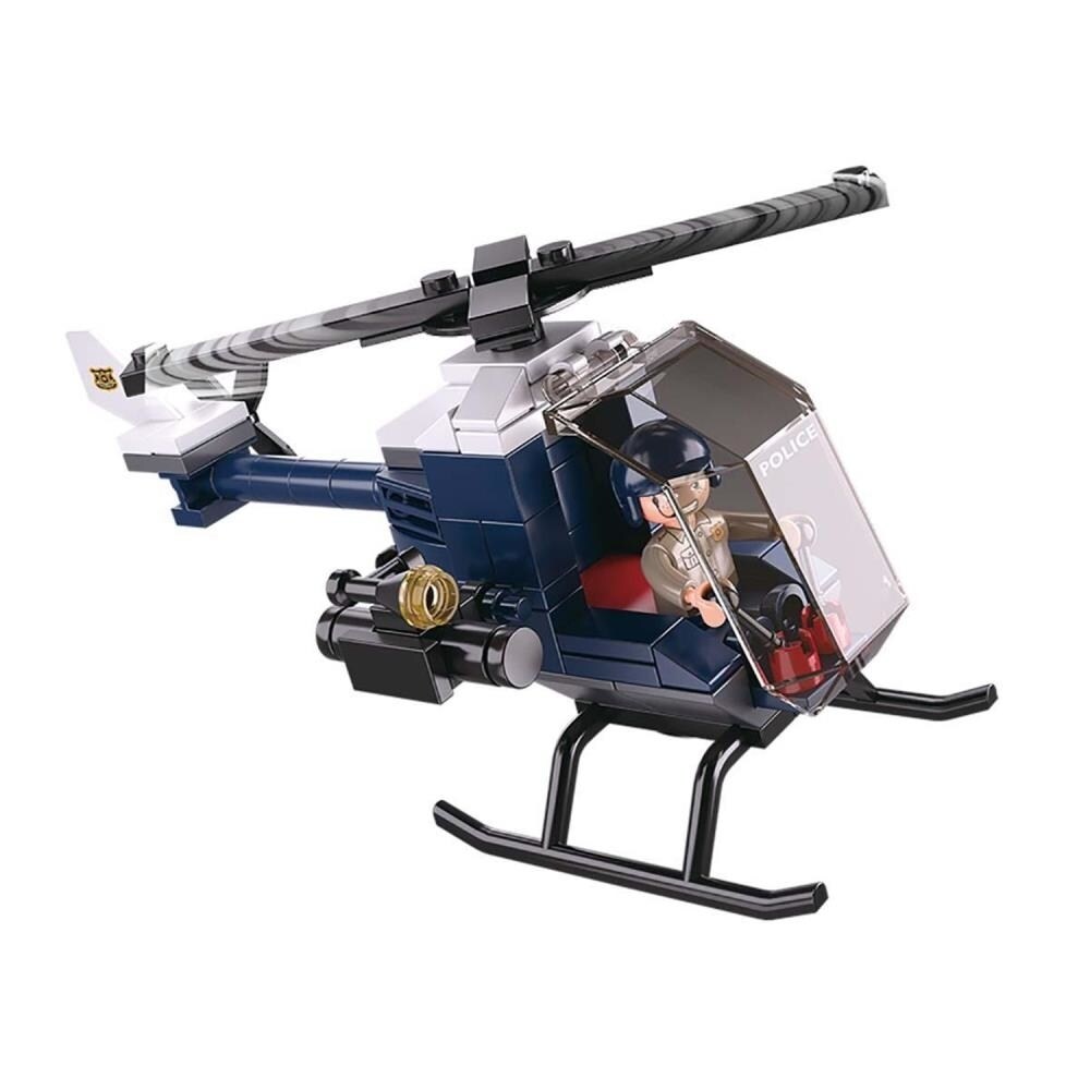 Sluban Kids Slu08624 Police Helicopter Building Blocks 87 Pcs Set Building Toy Police Helicopter