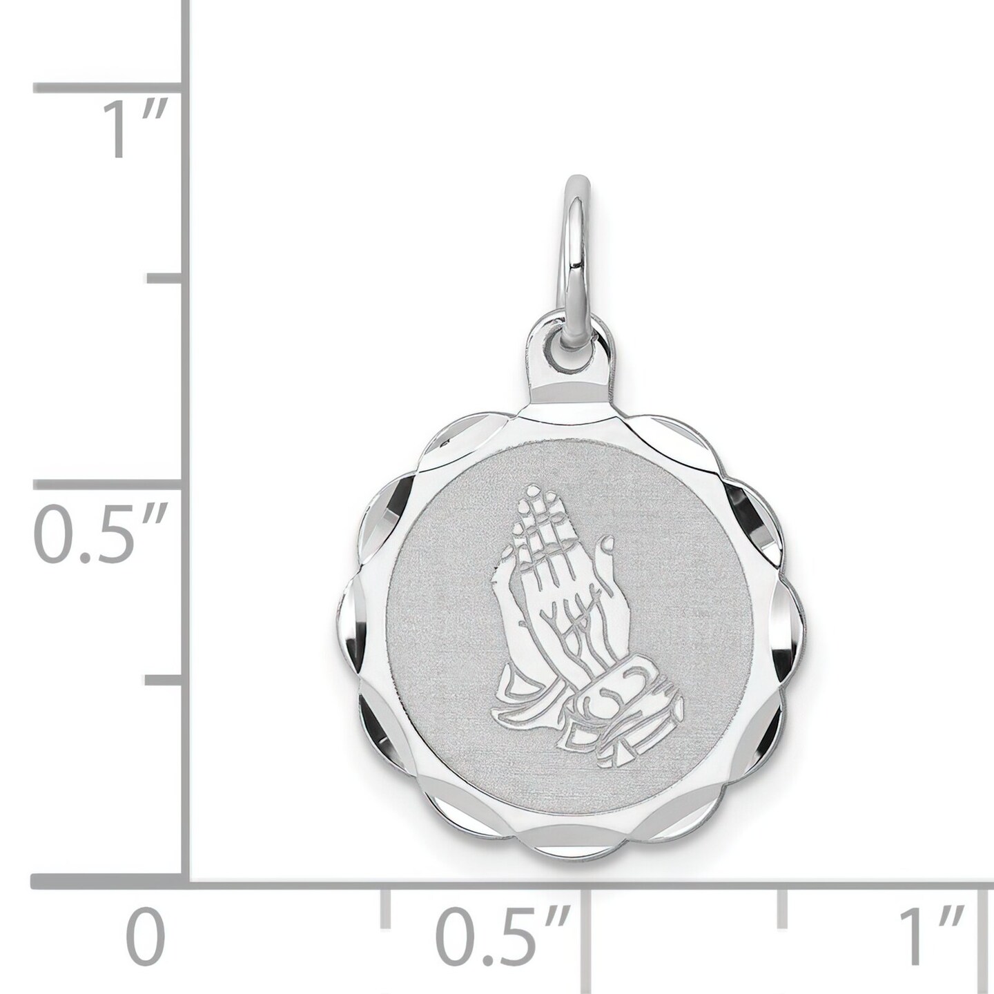Sterling Silver Praying Hands Charm Jewerly 22mm x 16mm