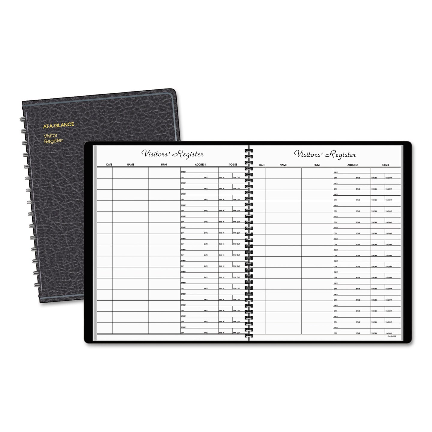 At-A-Glance Recycled Visitor Register Book Black 8.38 x 10.88