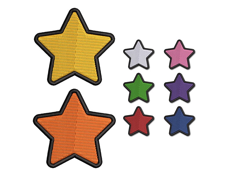 Star Shape Excellent 2 Color Embroidered Iron-On Patch Applique