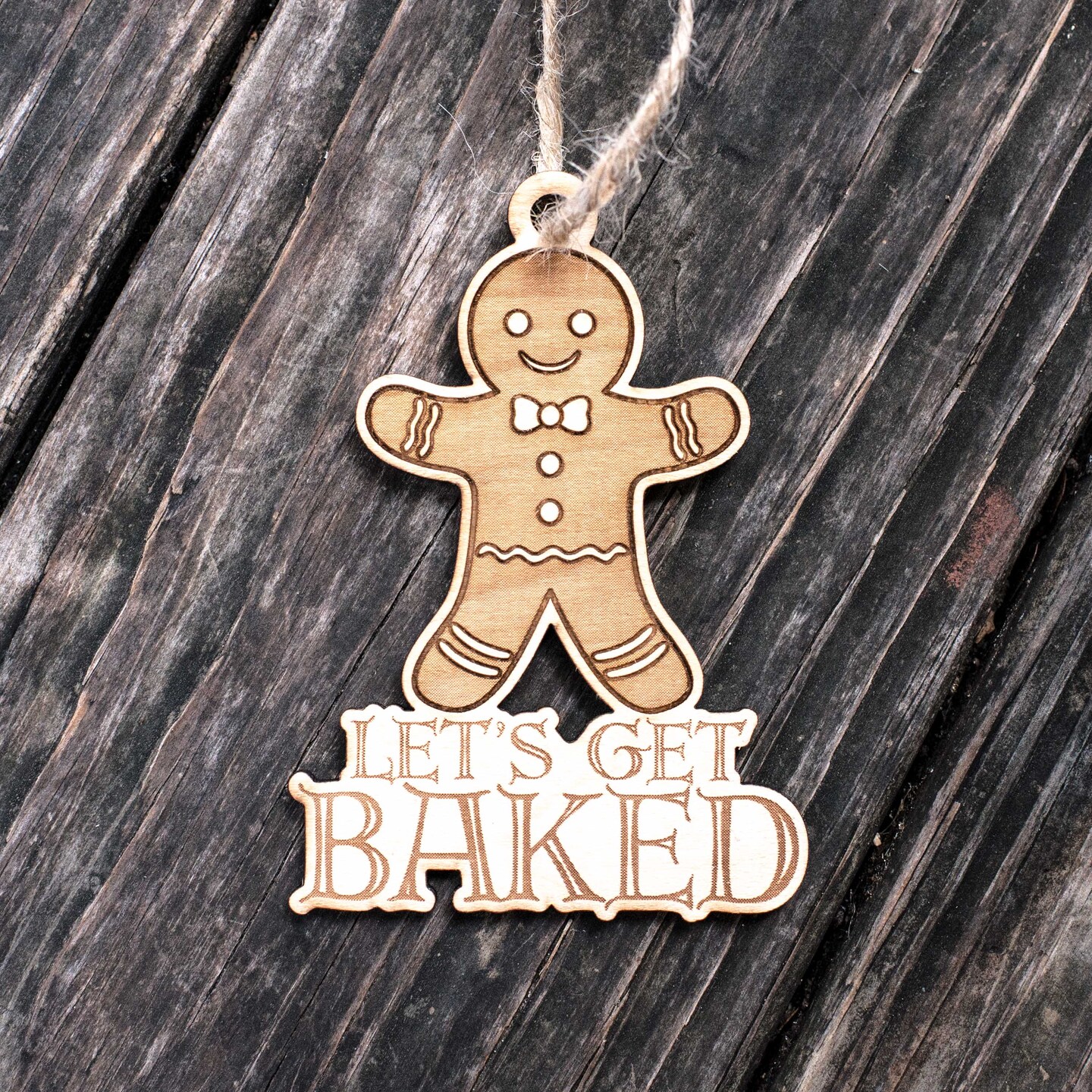 Ornament - Lets Get Baked - Raw Wood 4x3in Ornament - Lets Get Baked - Raw Wood 4x3in
