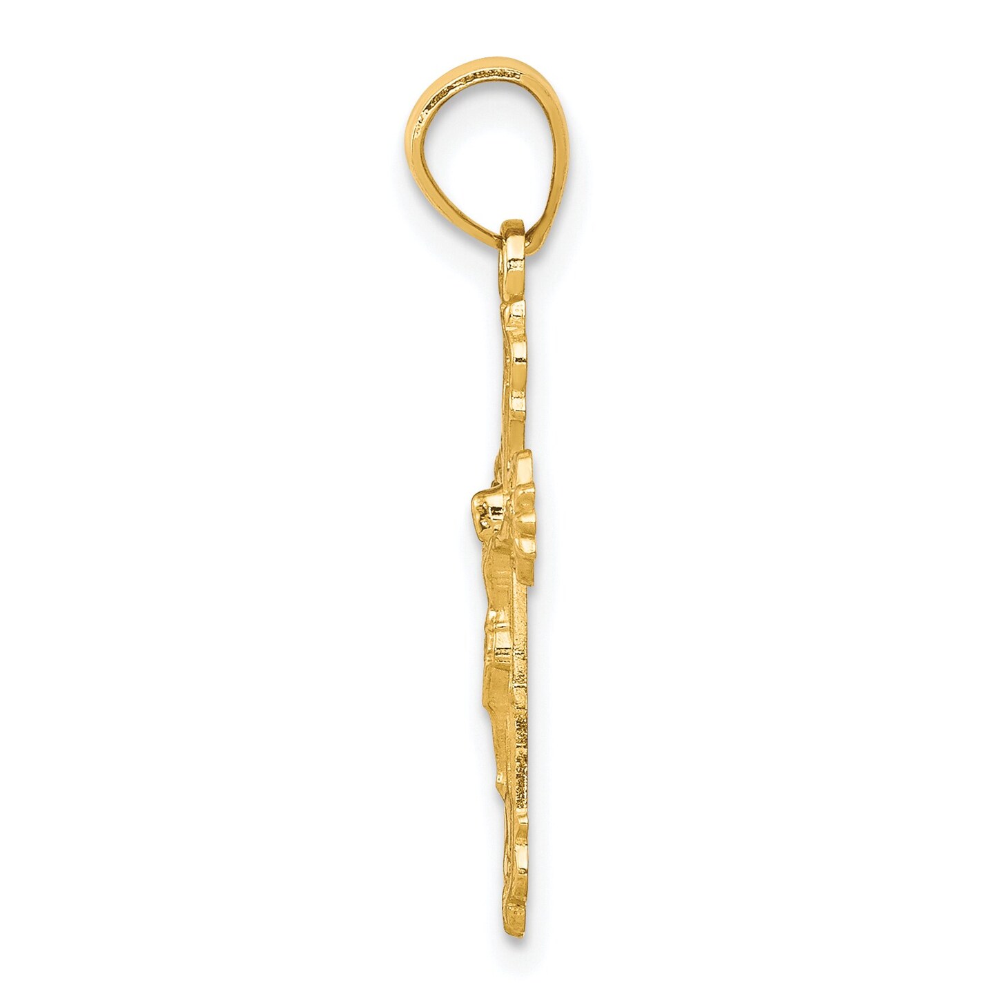 10K Gold Crucifix Cross Pendant Charm Jewelry 25mm x 12mm